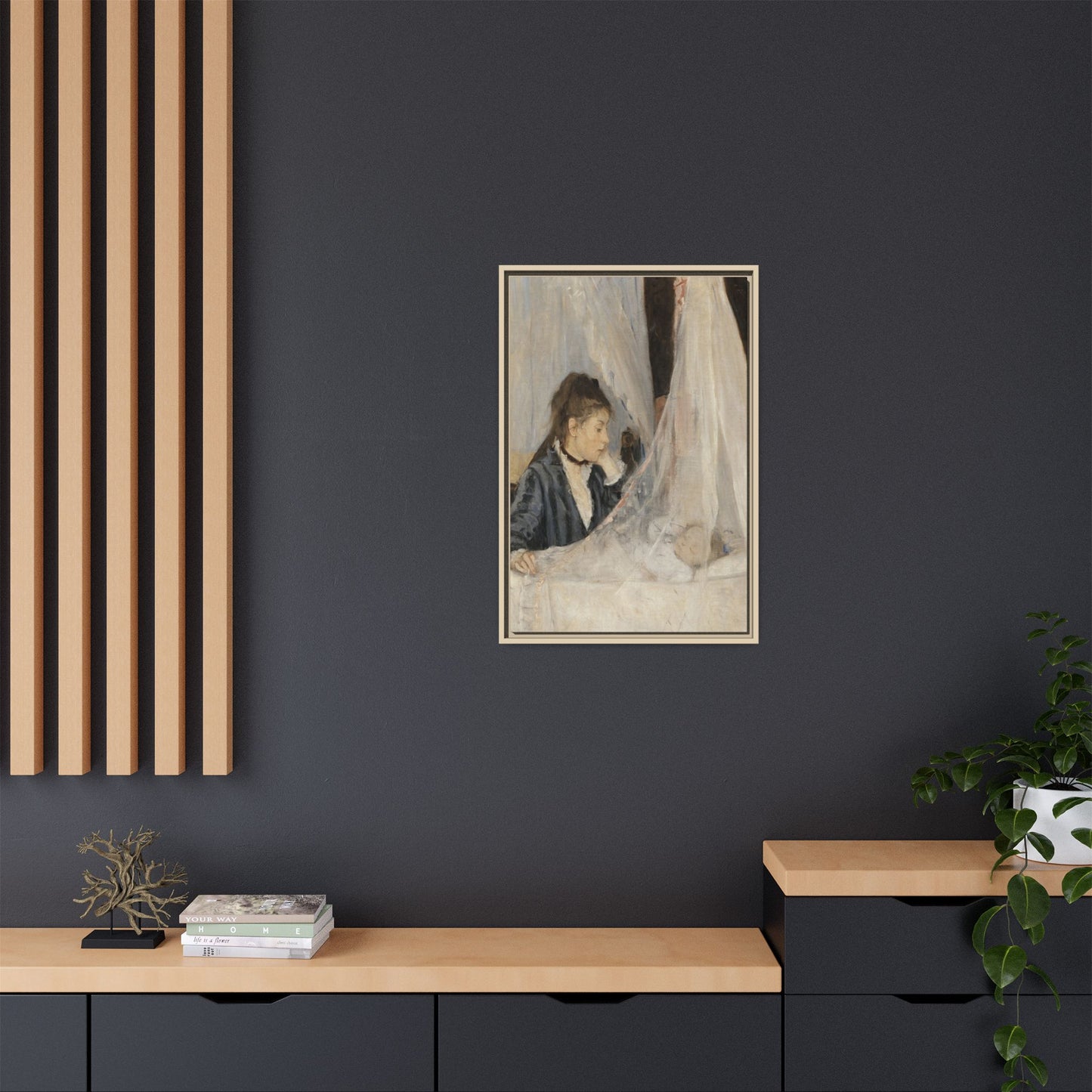 Morisot, Berthe - The Cradle (1872) - Matte Canvas, Framed