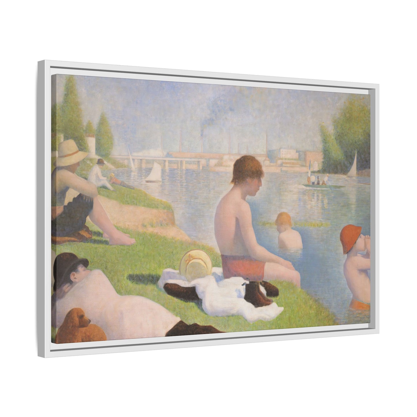 Seurat, Georges - Bathers at Asnières (1884) - Matte Canvas, Framed