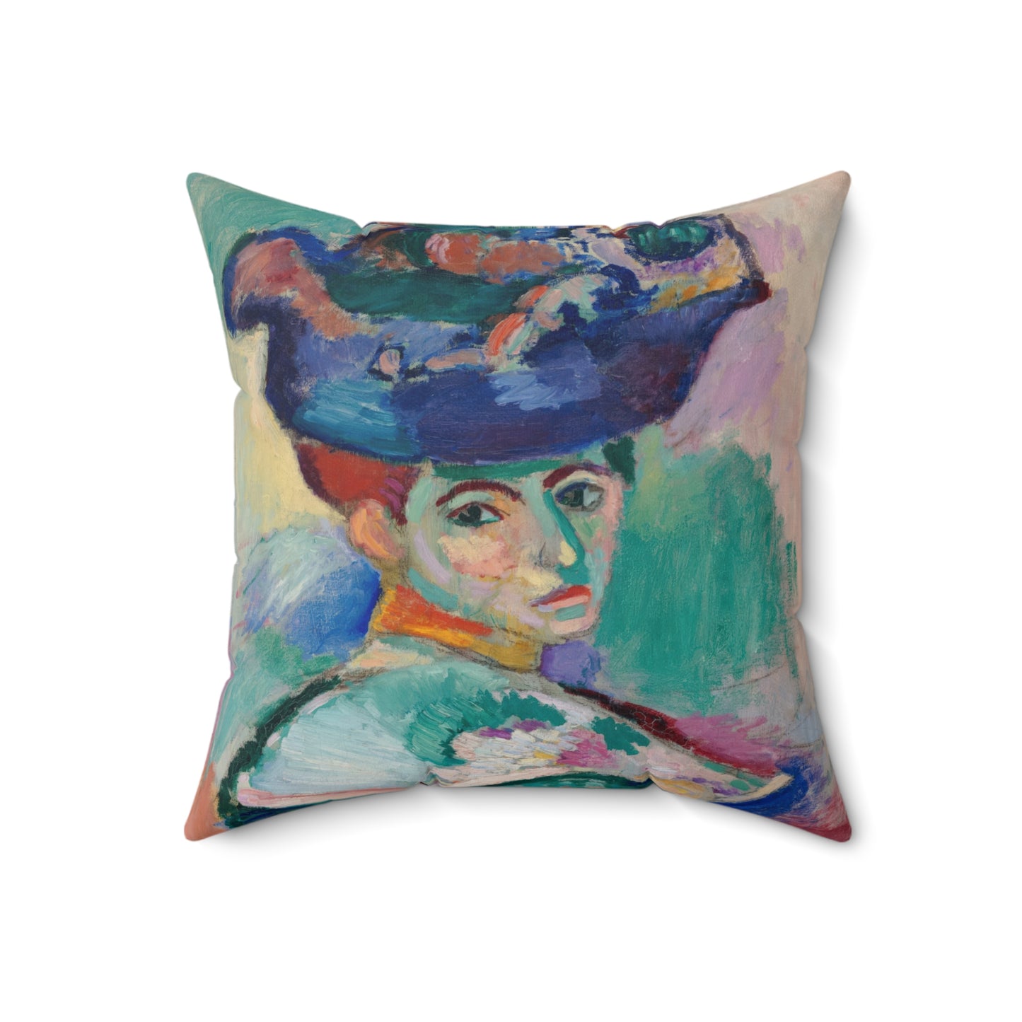 Matisse, Henri - Woman with a Hat (1905) - Suede Square Pillow