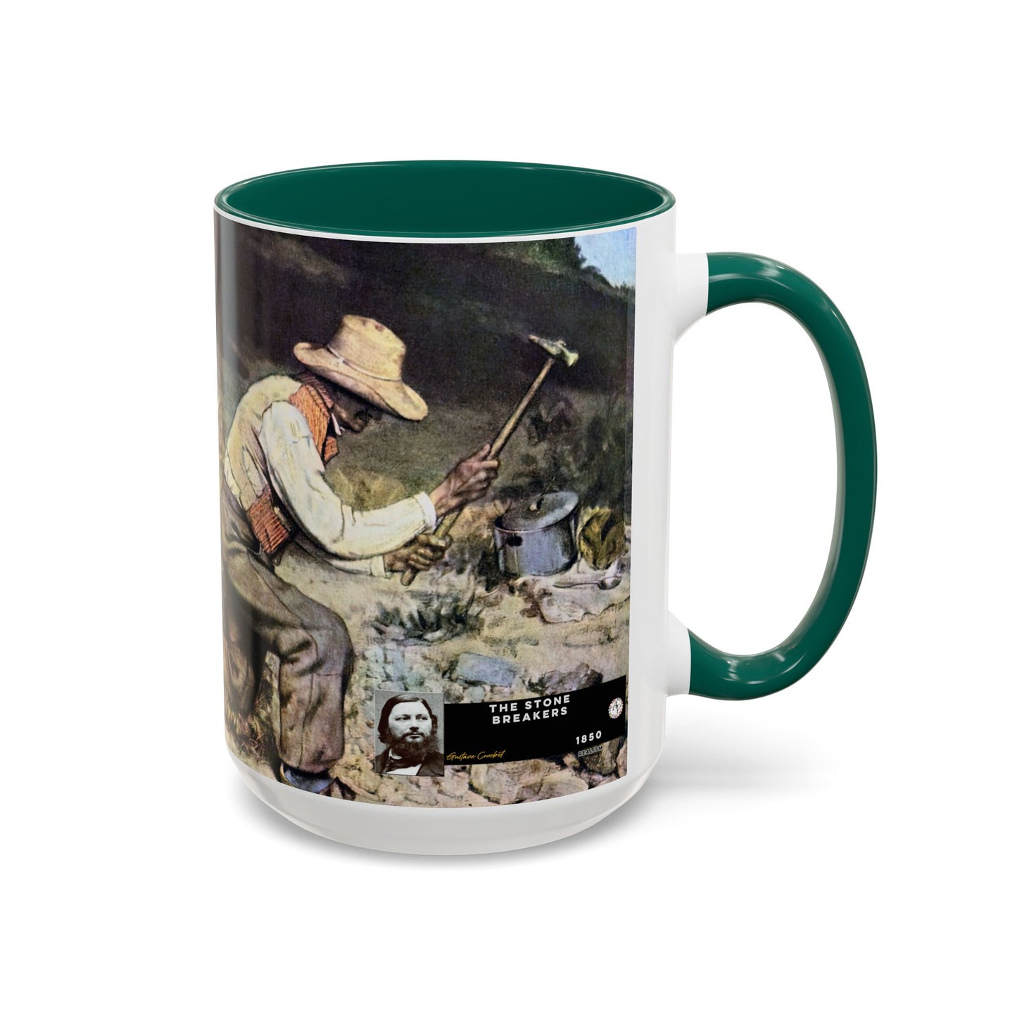 Courbet, Gustave - The Stone Breakers (1850) - Colorful Accent Mugs