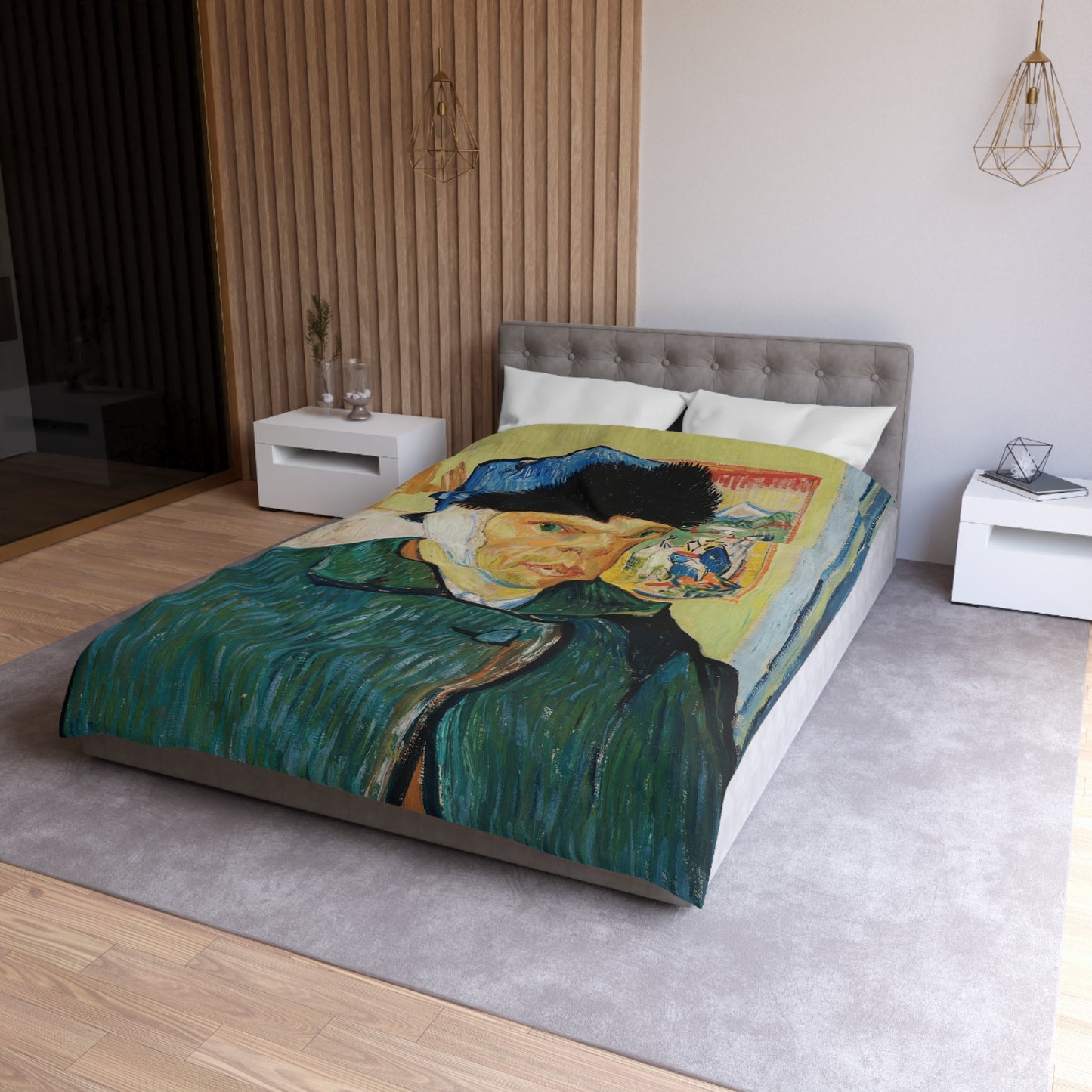 Van Gogh, Vincent - Self Portrait with Bandaged Ear (1889) - Microfiber Duvet Cover