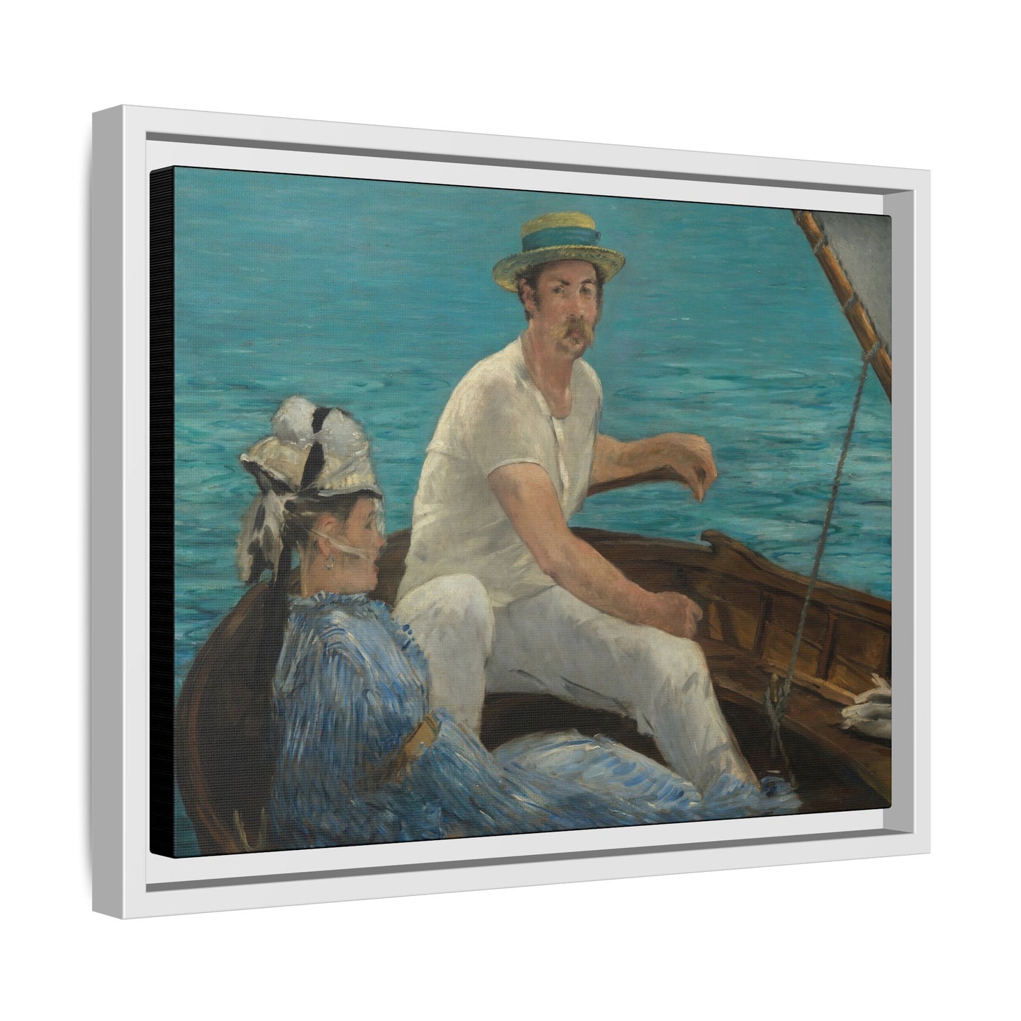 Manet, Édouard - Boating (1874) - Matte Canvas, Framed