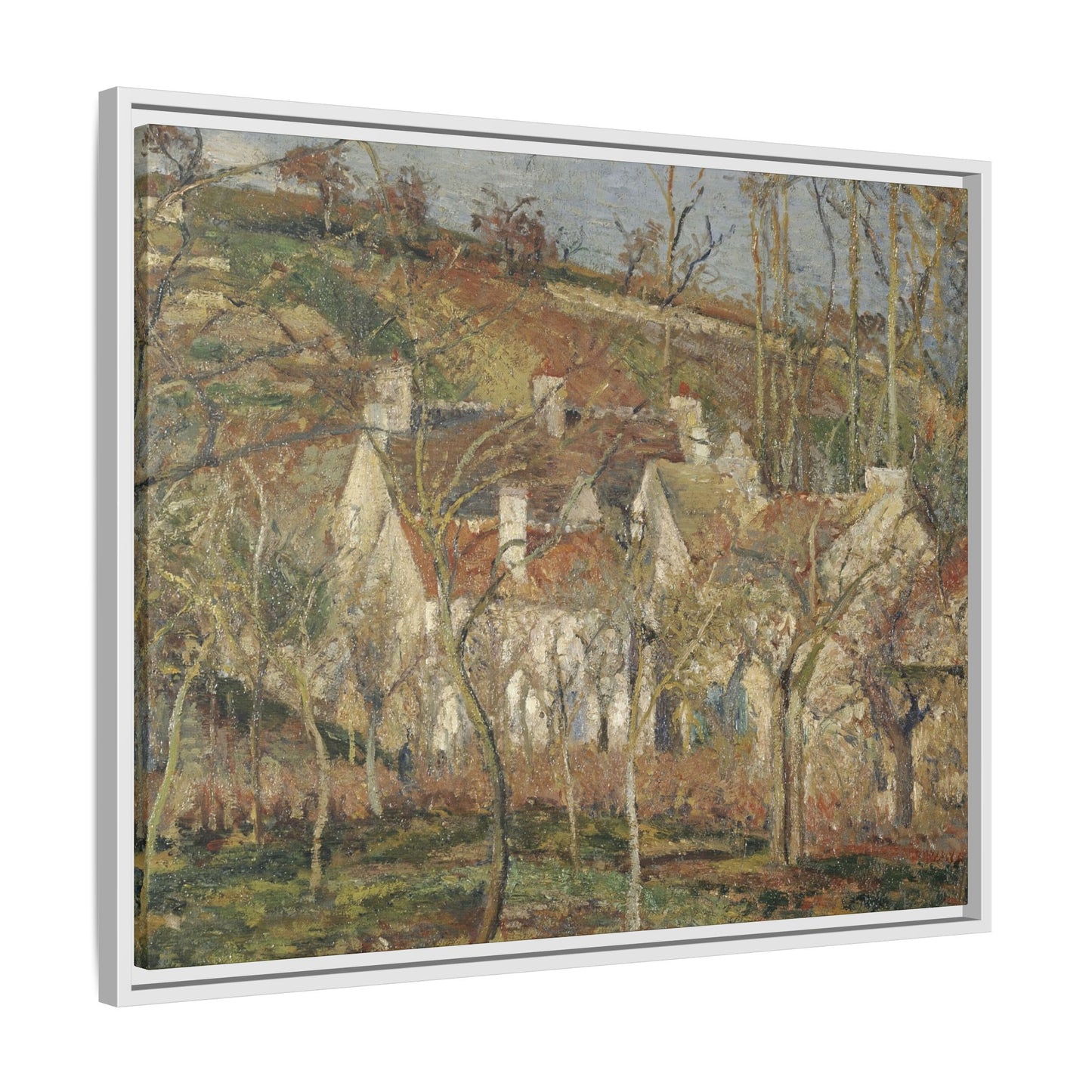 Pissarro, Camille - Red Roofs, Corner of a Village in Winter (1877) - Matte Canvas, Framed