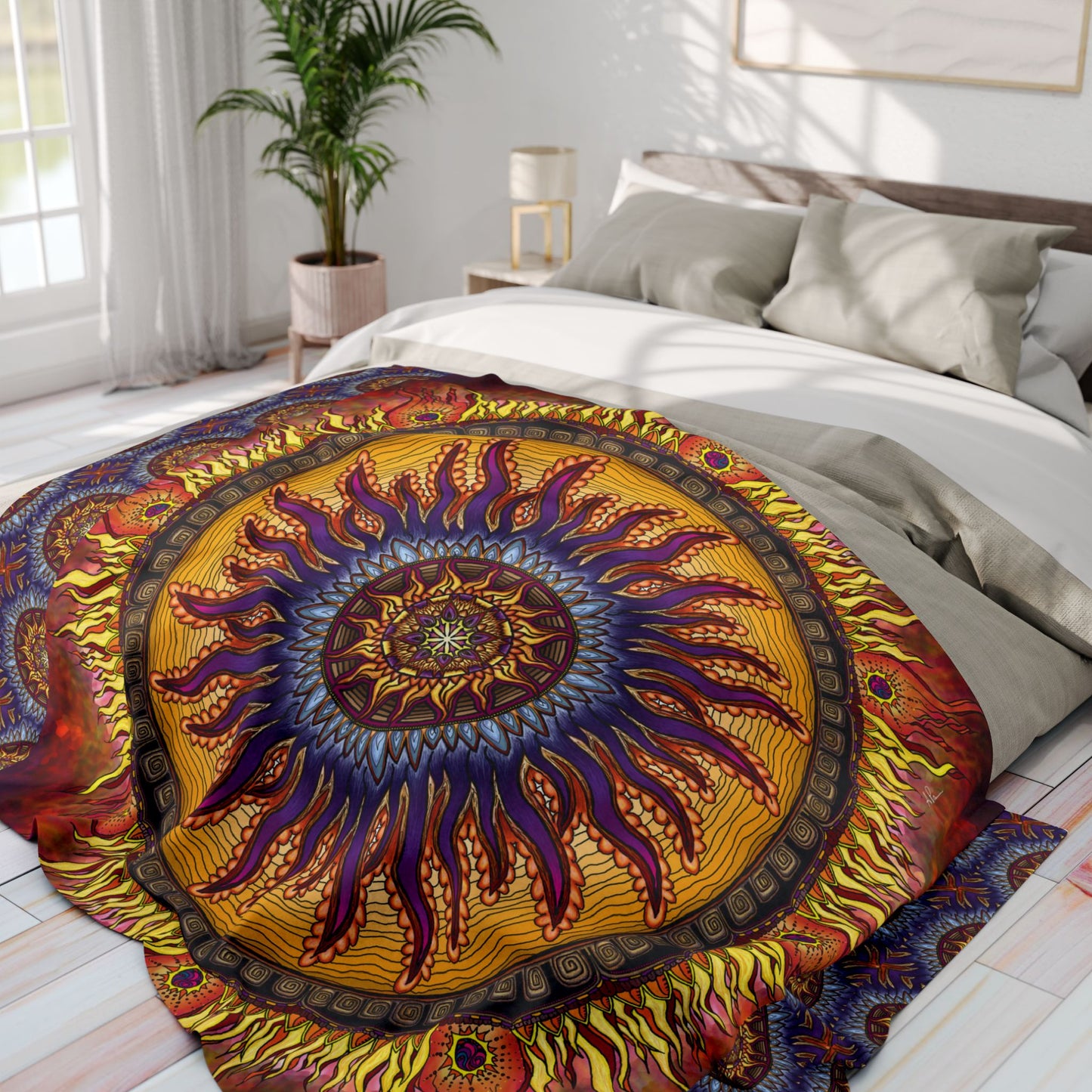Pacio, Adam - Solar Disc Mandala - Arctic Fleece Blanket