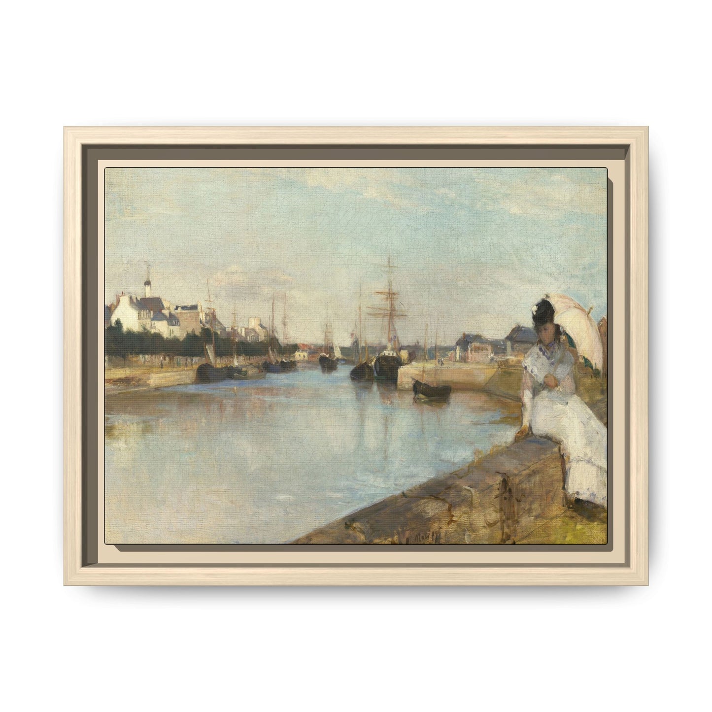 Morisot, Berthe - The Harbor at Lorient (1869) - Matte Canvas, Framed