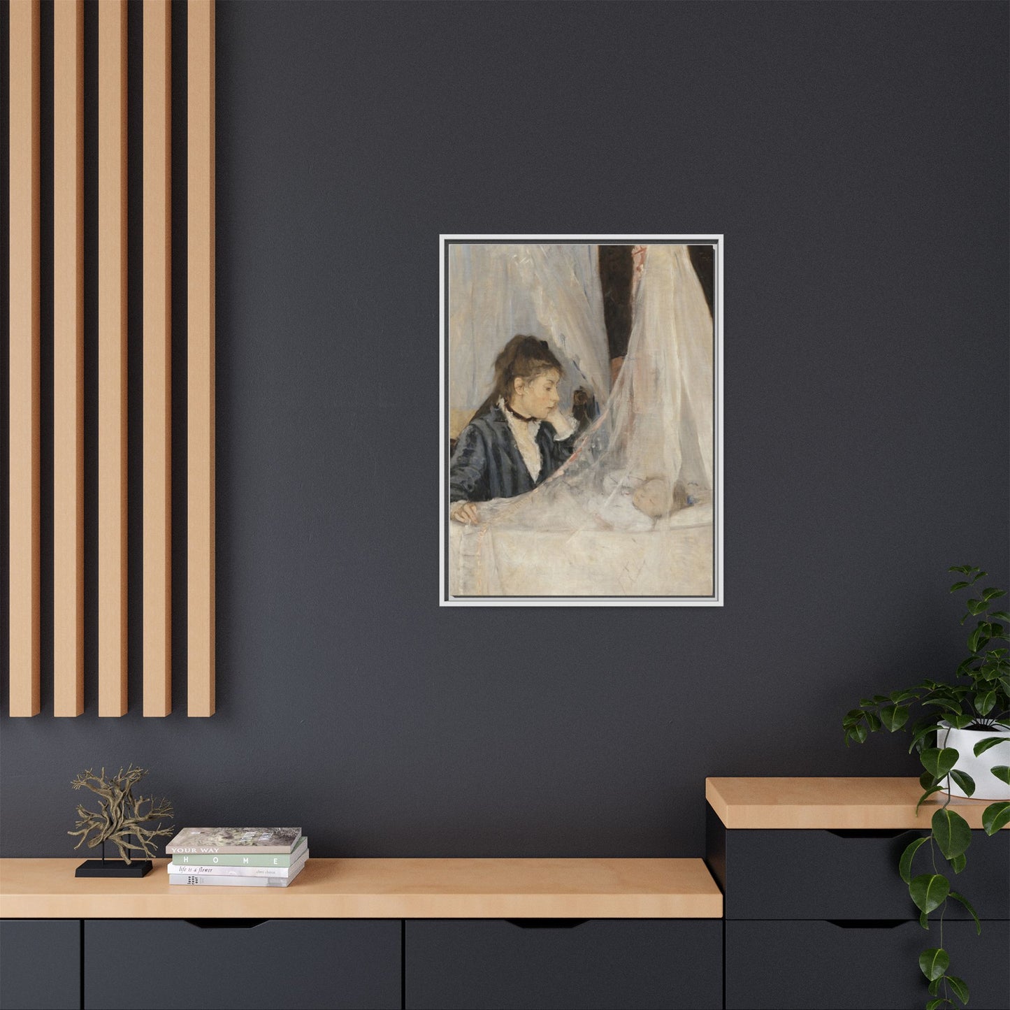 Morisot, Berthe - The Cradle (1872) - Matte Canvas, Framed