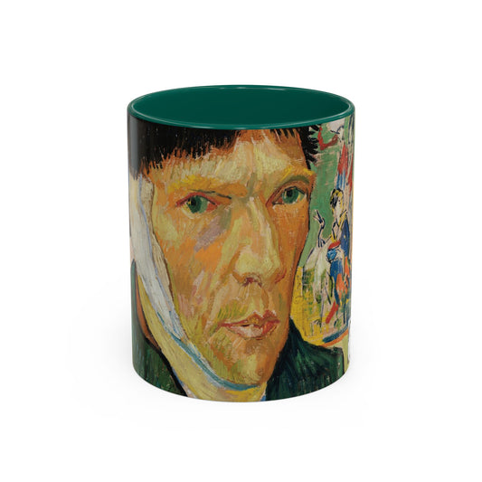 Van Gogh, Vincent - Self Portrait with Bandaged Ear (1889) - Colorful Accent Mugs