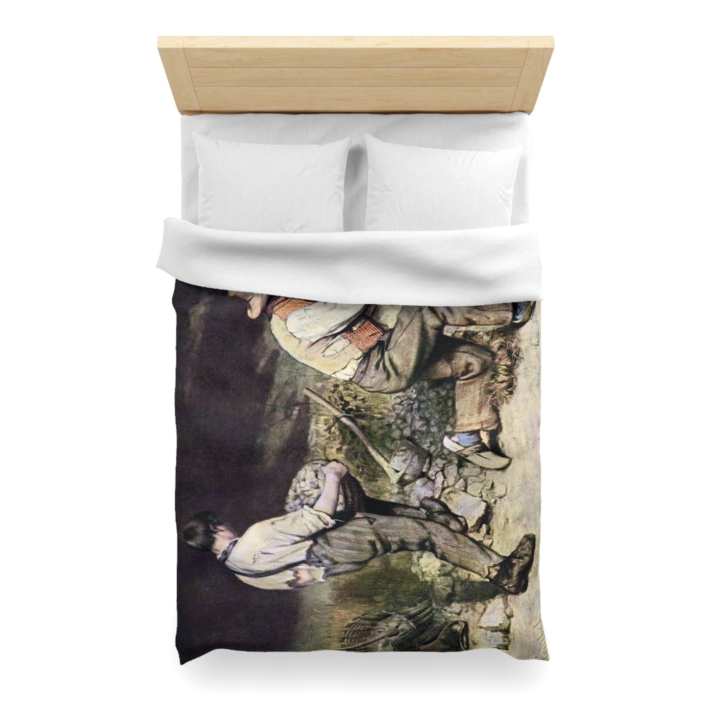 Courbet, Gustave - The Stone Breakers (1850) - Microfiber Duvet Cover