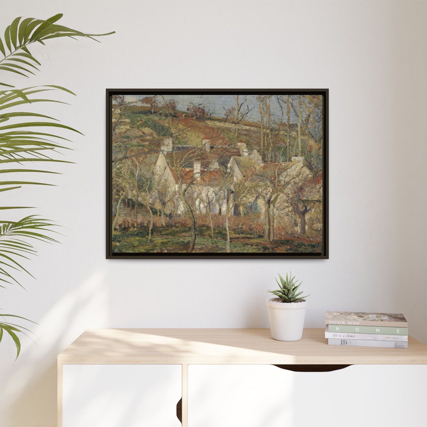 Pissarro, Camille - Red Roofs, Corner of a Village in Winter (1877) - Matte Canvas, Framed