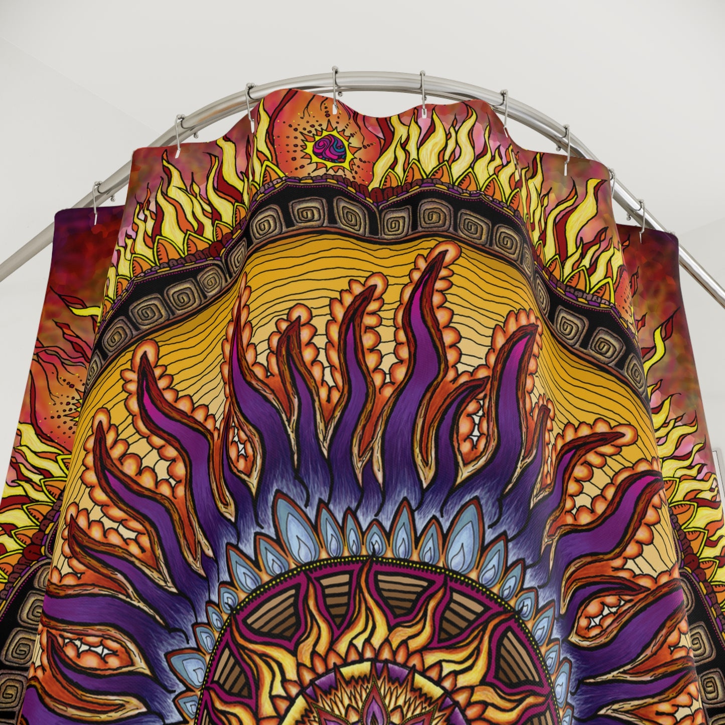 Solar Disc Mandala - Shower Curtains