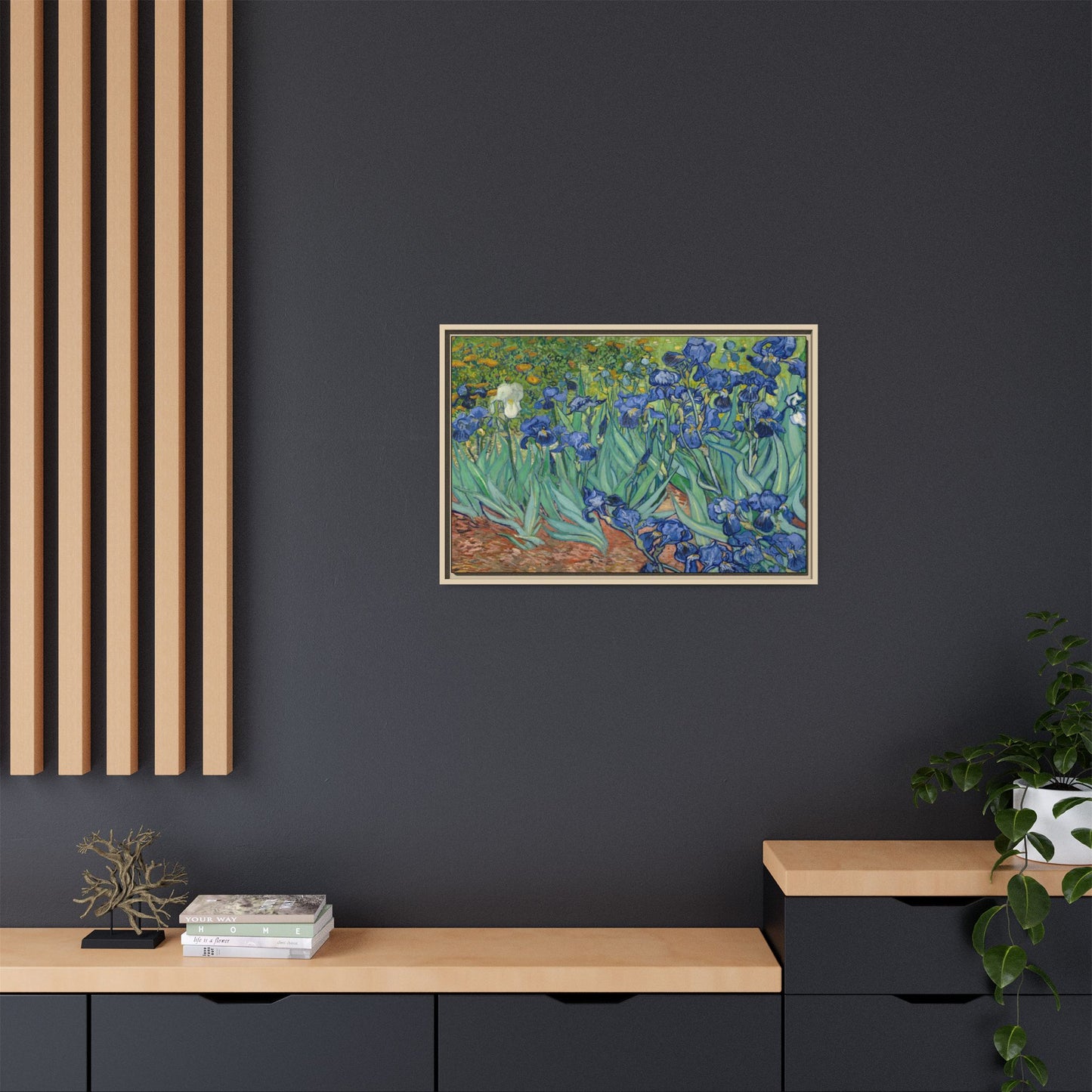Van Gogh, Vincent - Irises (1889) - Matte Canvas, Framed