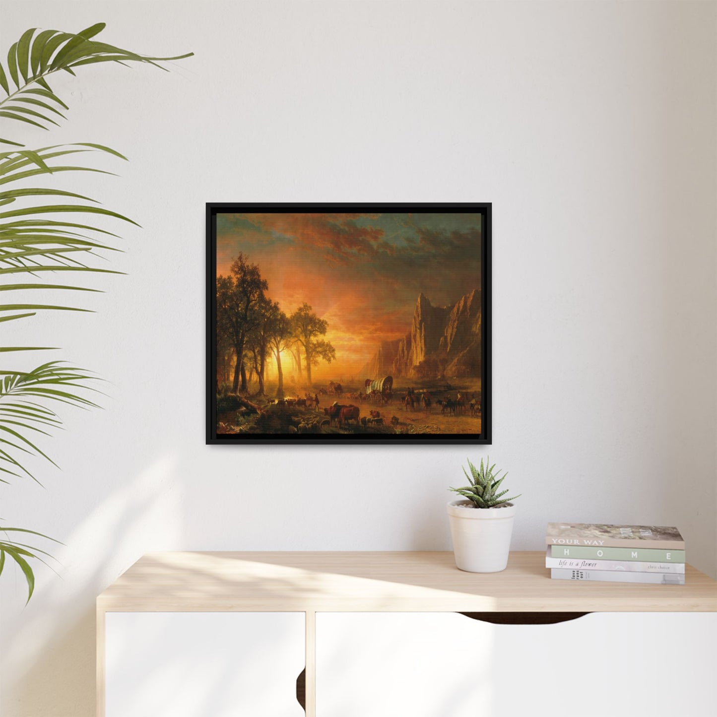 Bierstadt, Albert - Emigrants Crossing the Plains (1867) - Matte Canvas, Framed
