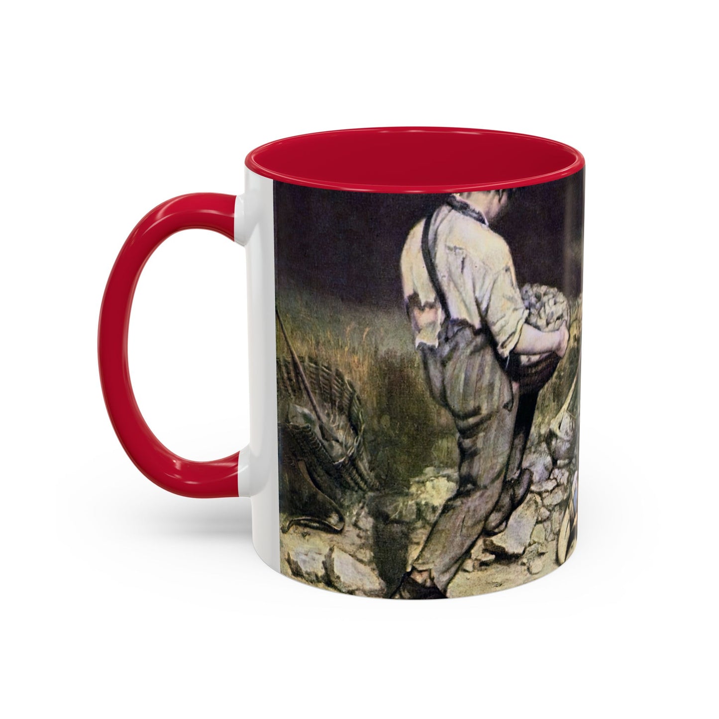 Courbet, Gustave - The Stone Breakers (1850) - Colorful Accent Mugs