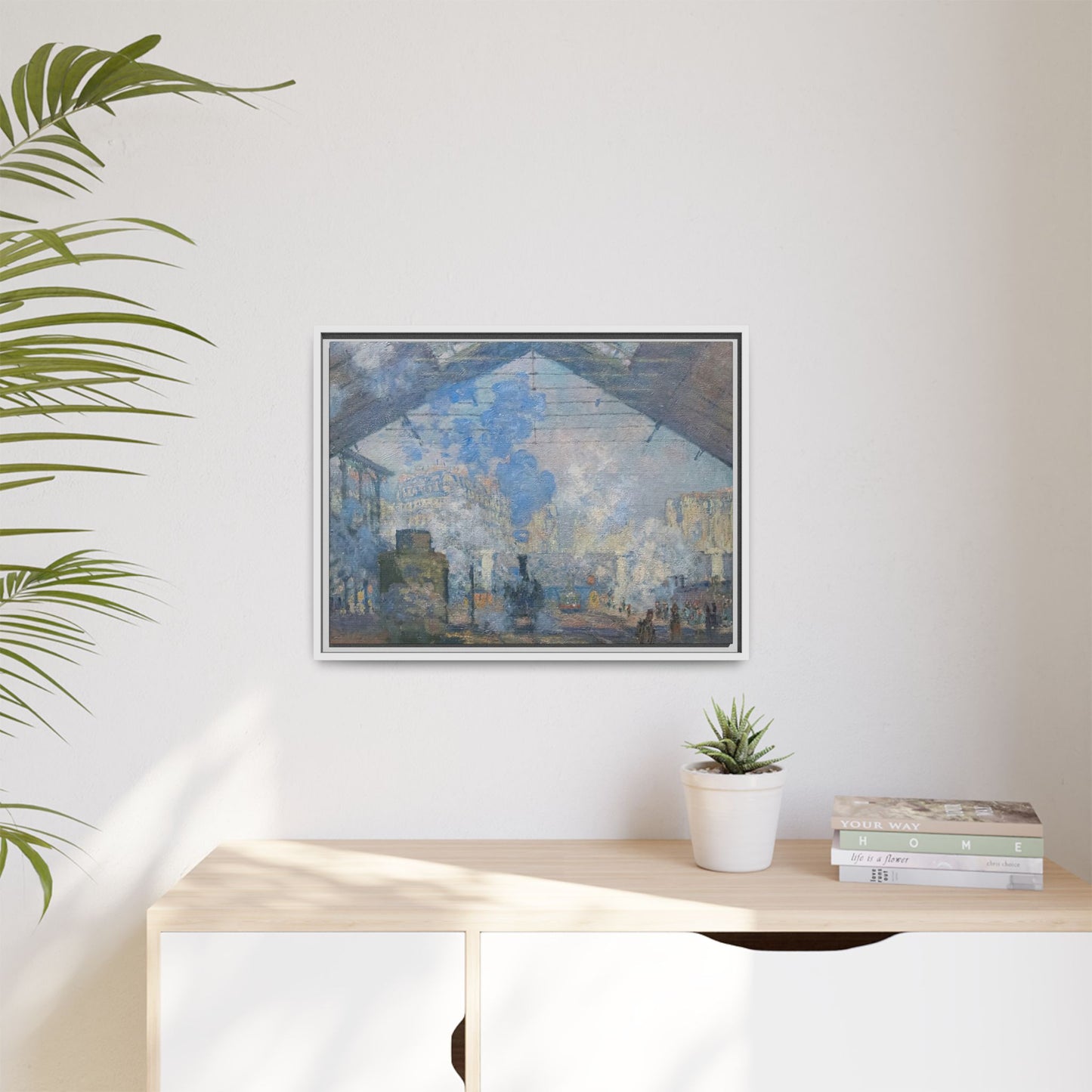 Monet, Claude - Le Gare Saint-Lazare (1877) - Matte Canvas, Framed