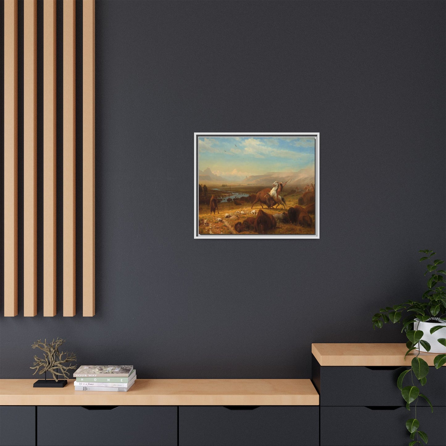 Bierstadt, Albert - The Last of the Buffalo  (1888) - Matte Canvas, Framed