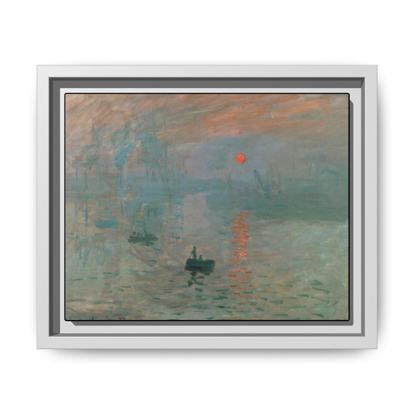 Monet, Claude - Impression, Sunrise (1872) - Matte Canvas, Framed