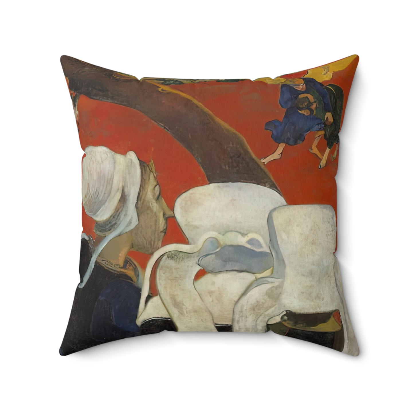 Gauguin, Paul - Vision of the Sermon (Jacob Wrestling with the Angel) (1888) - Suede Square Pillow