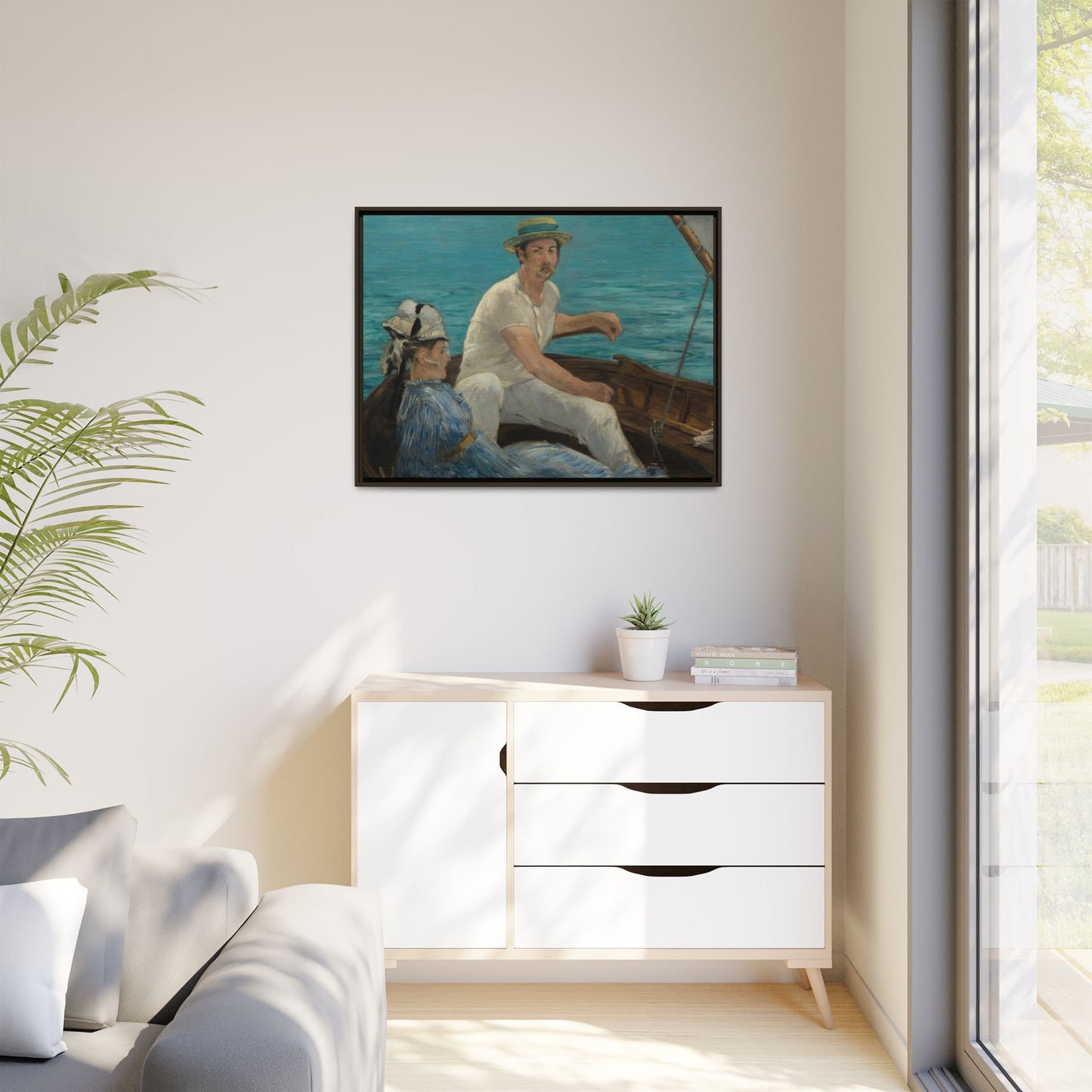 Manet, Édouard - Boating (1874) - Matte Canvas, Framed