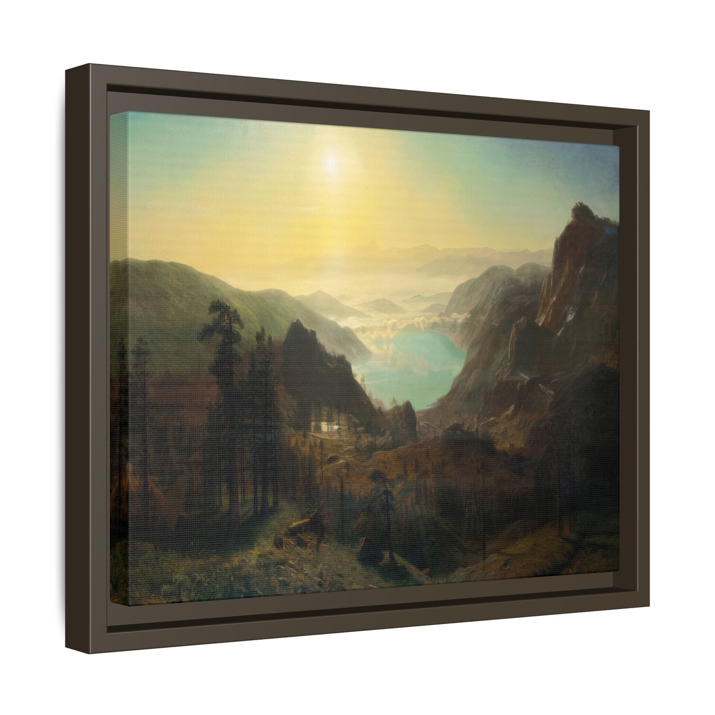 Bierstadt, Albert - Donner Lake from the Summit (1873) - Matte Canvas, Framed