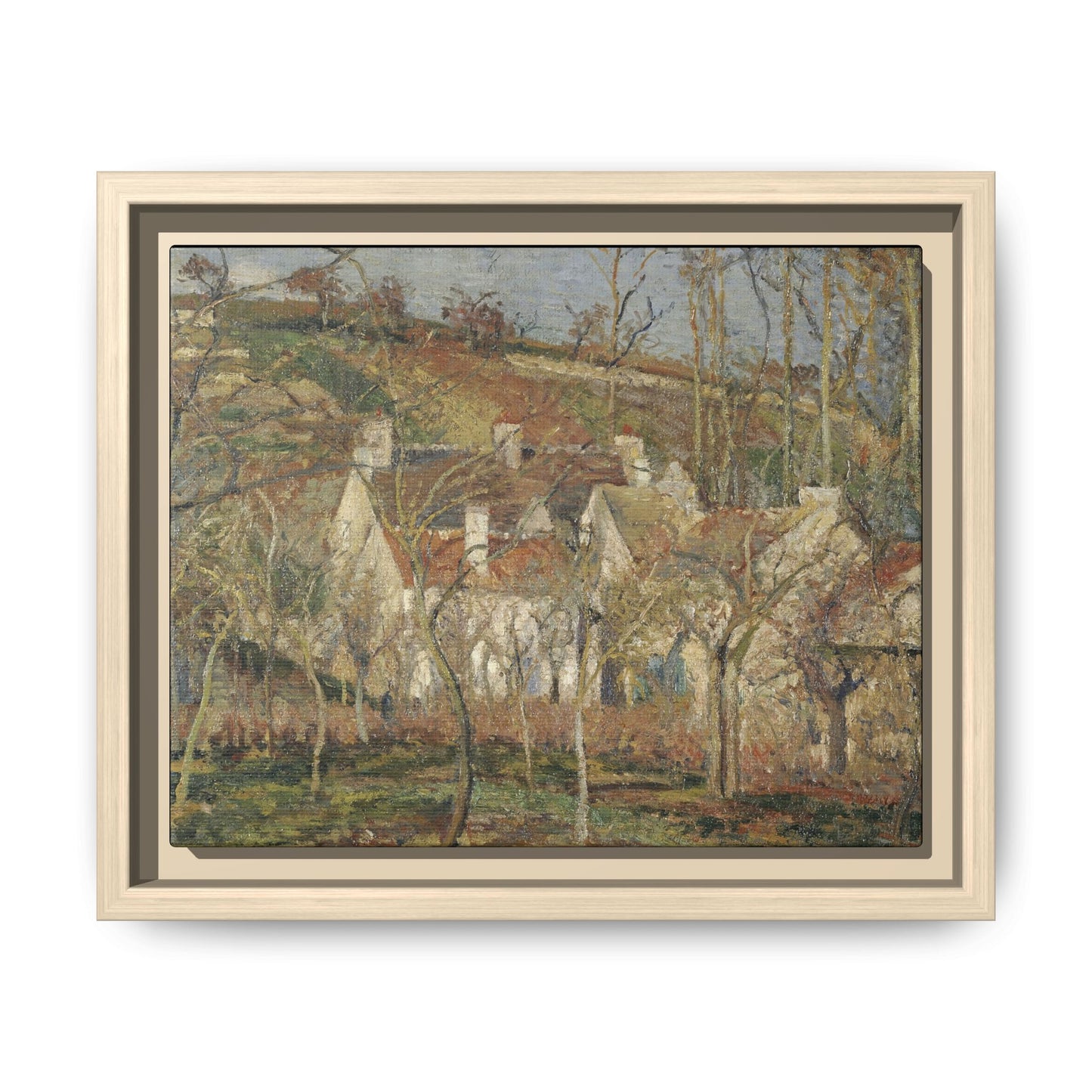 Pissarro, Camille - Red Roofs, Corner of a Village in Winter (1877) - Matte Canvas, Framed