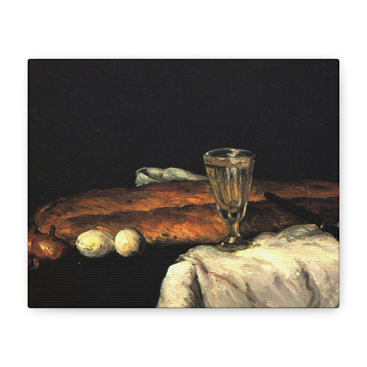 Cézanne, Paul - Still Life with Bread and Eggs (1865) - Canvas Block, unframed