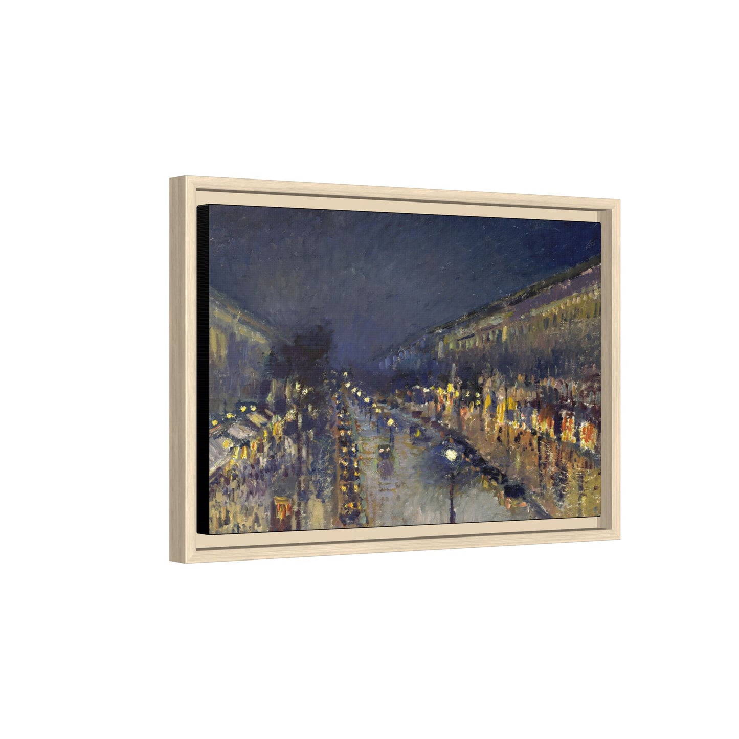 Pissarro, Camille - The Boulevard Montmartre At Night (1897) - Matte Canvas, Framed