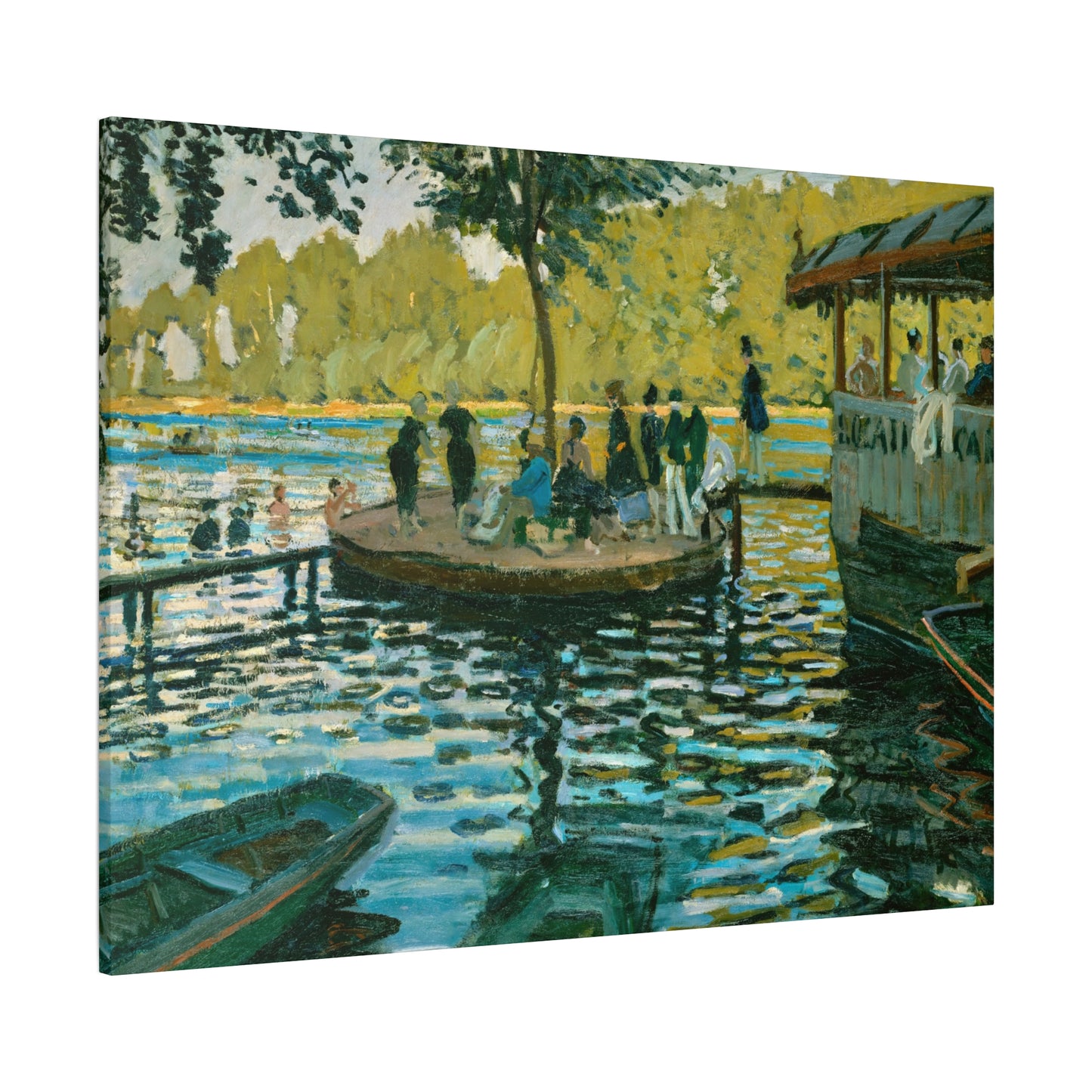 Monet, Claude - La Grenouillere (1869) - Canvas Block, unframed