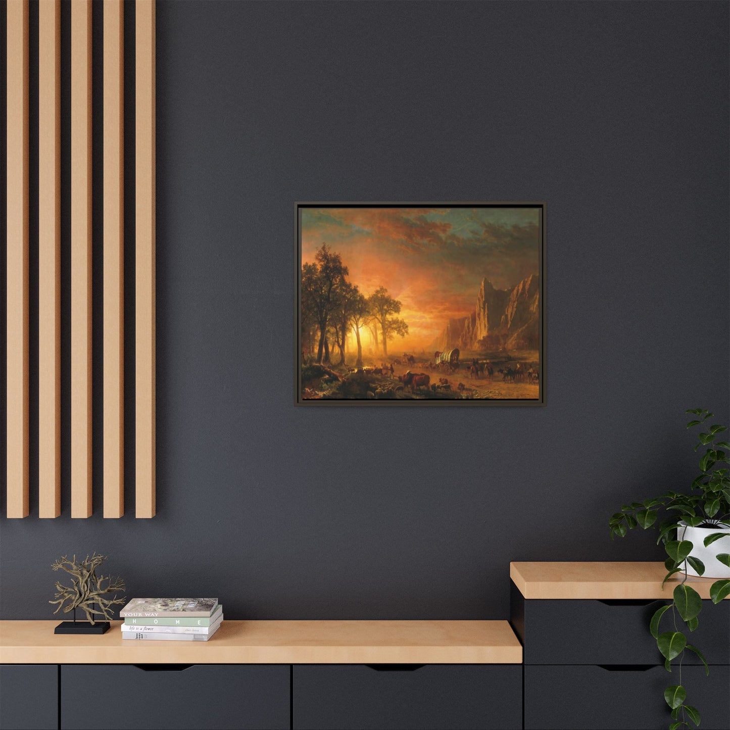 Bierstadt, Albert - Emigrants Crossing the Plains (1867) - Matte Canvas, Framed