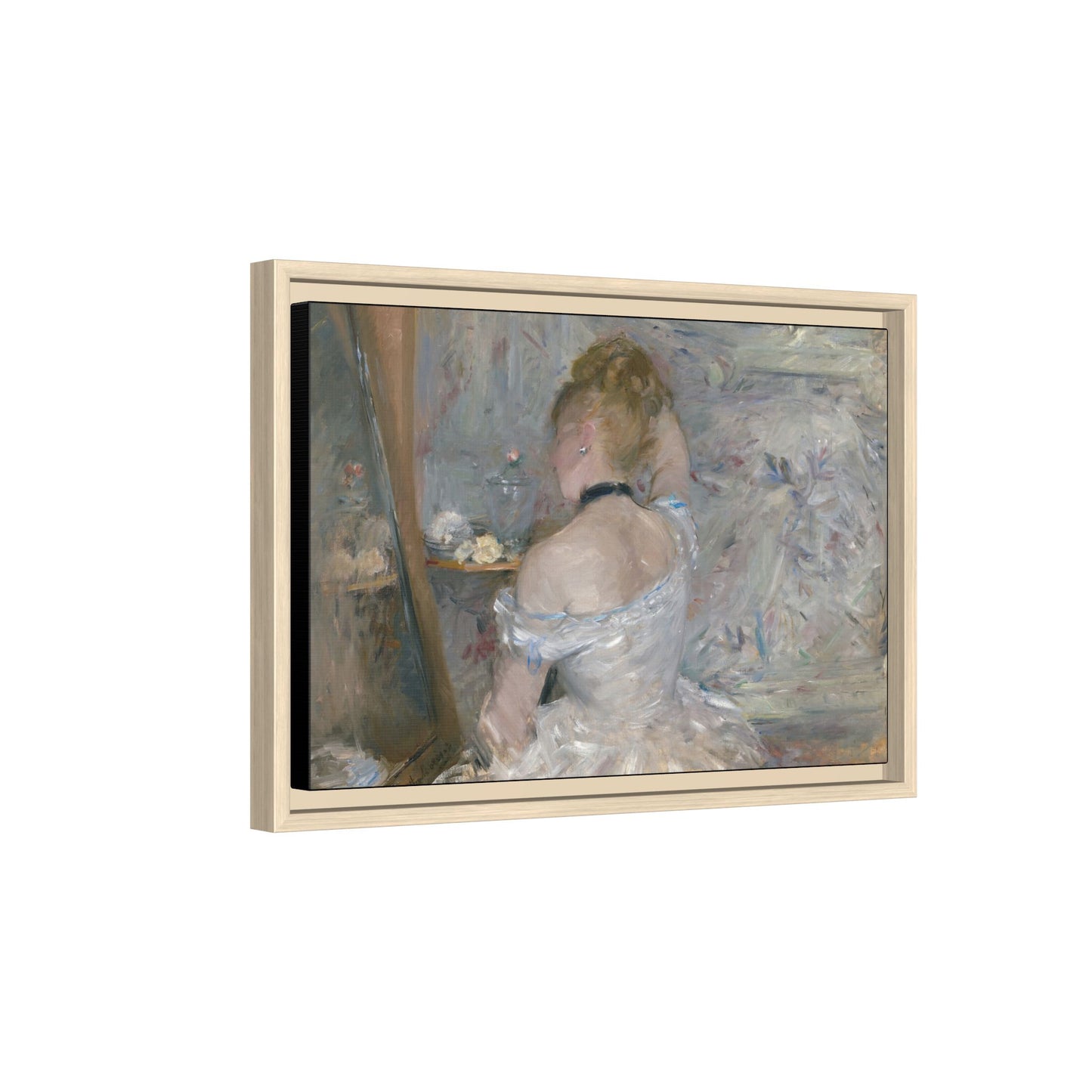Morisot, Berthe - Woman at Her Toilette (1880) - Matte Canvas, Framed
