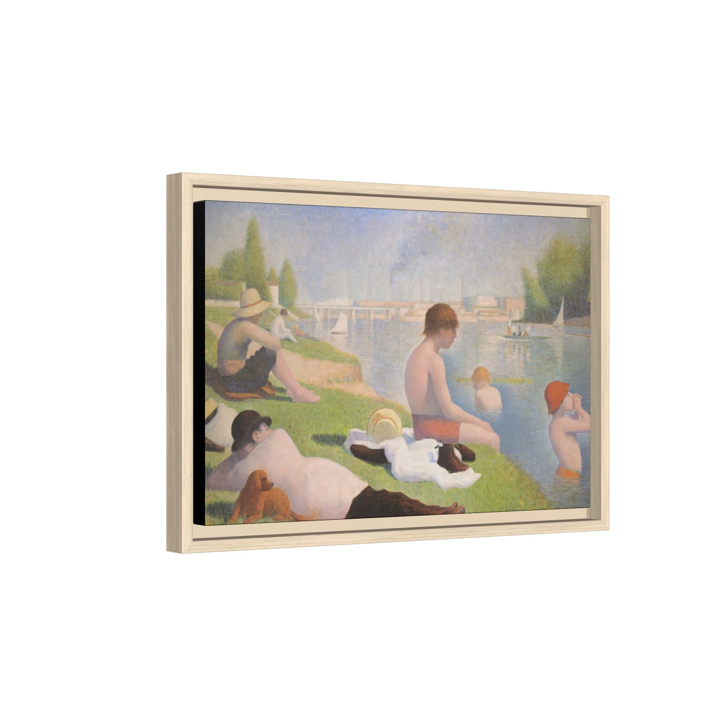 Seurat, Georges - Bathers at Asnières (1884) - Matte Canvas, Framed