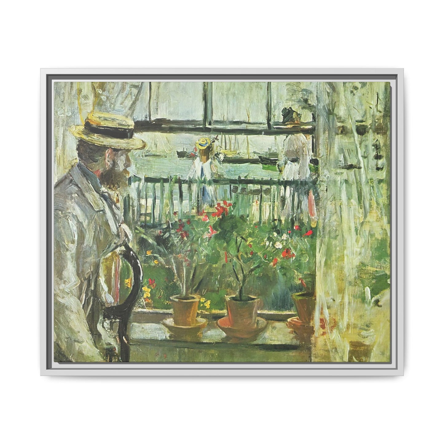 Morisot, Berthe - Eugene Manet on the Isle of Wight (1875) - Matte Canvas, Framed