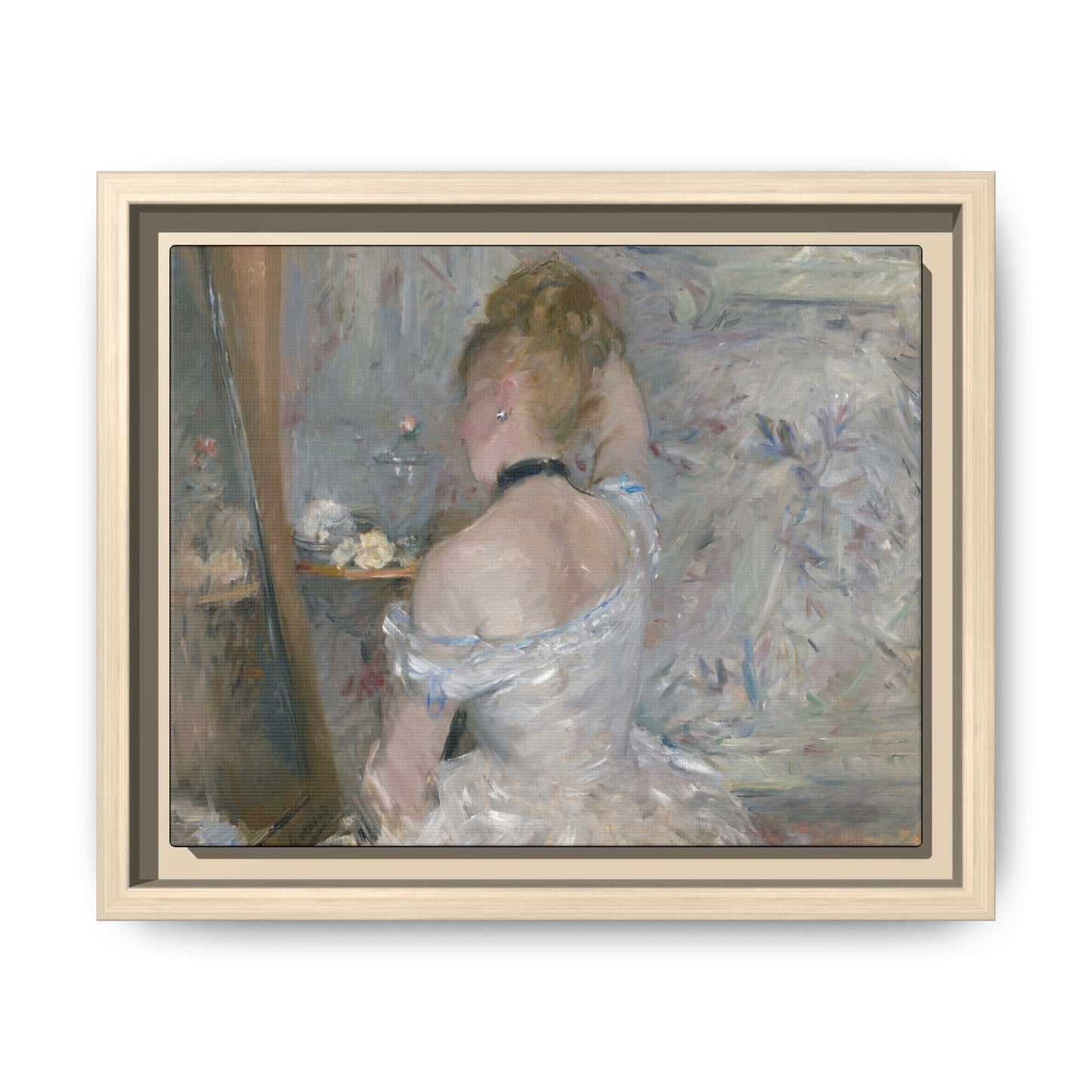 Morisot, Berthe - Woman at Her Toilette (1880) - Matte Canvas, Framed