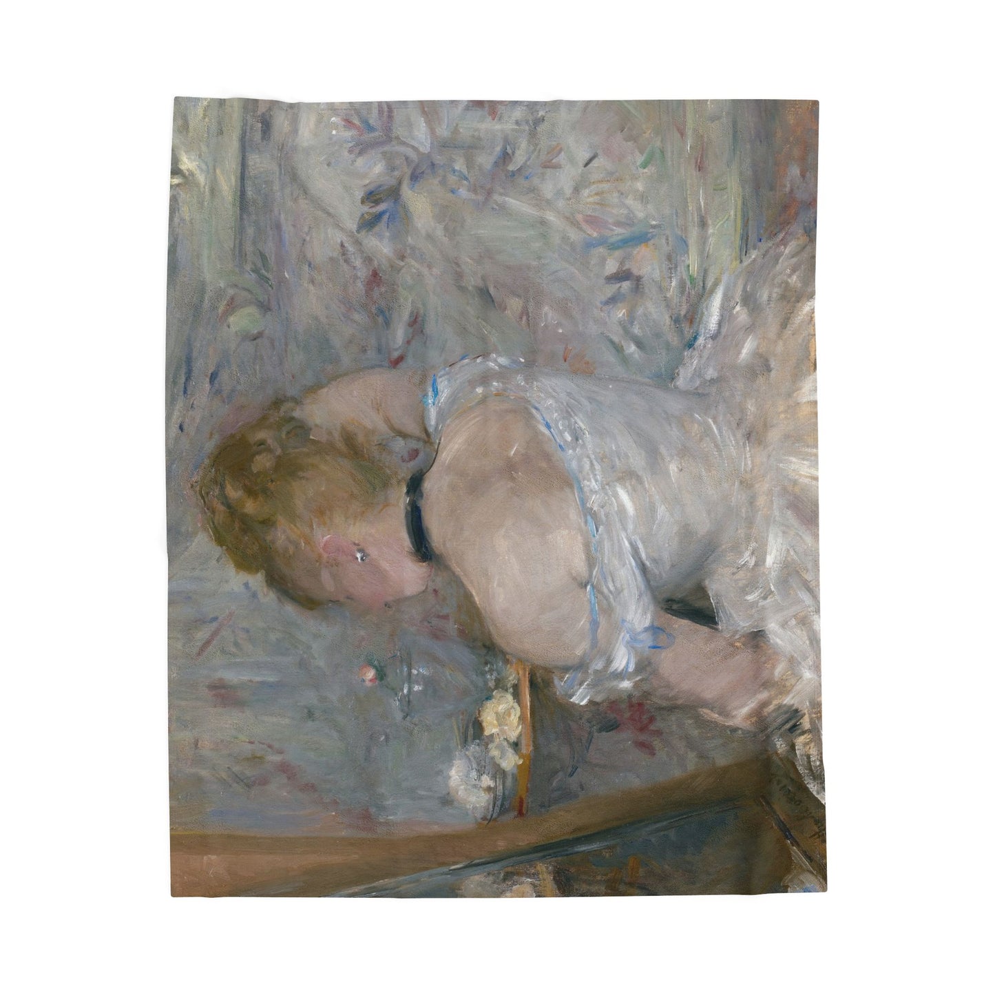 Morisot, Berthe - Woman at Her Toilette (1880) - Velveteen Plush Blanket