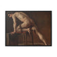 Courbet, Gustave - Study of a Nude Man (1840) - Matte Canvas, Framed