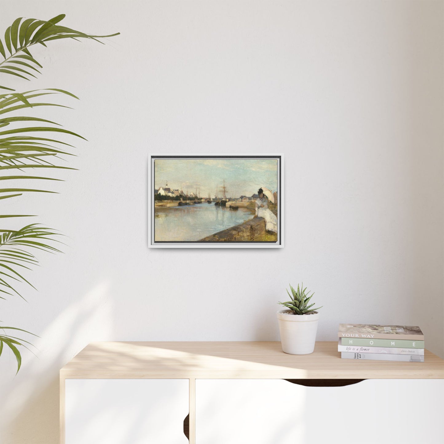 Morisot, Berthe - The Harbor at Lorient (1869) - Matte Canvas, Framed