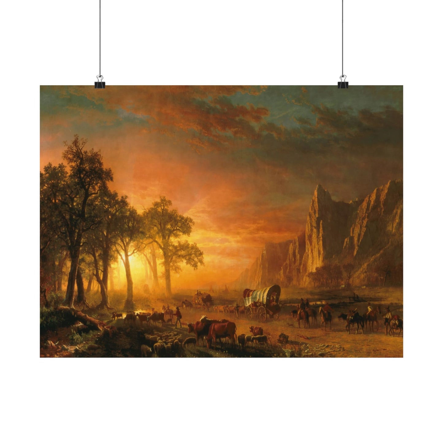 Bierstadt, Albert - Emigrants Crossing the Plains (1867) - Satin Posters