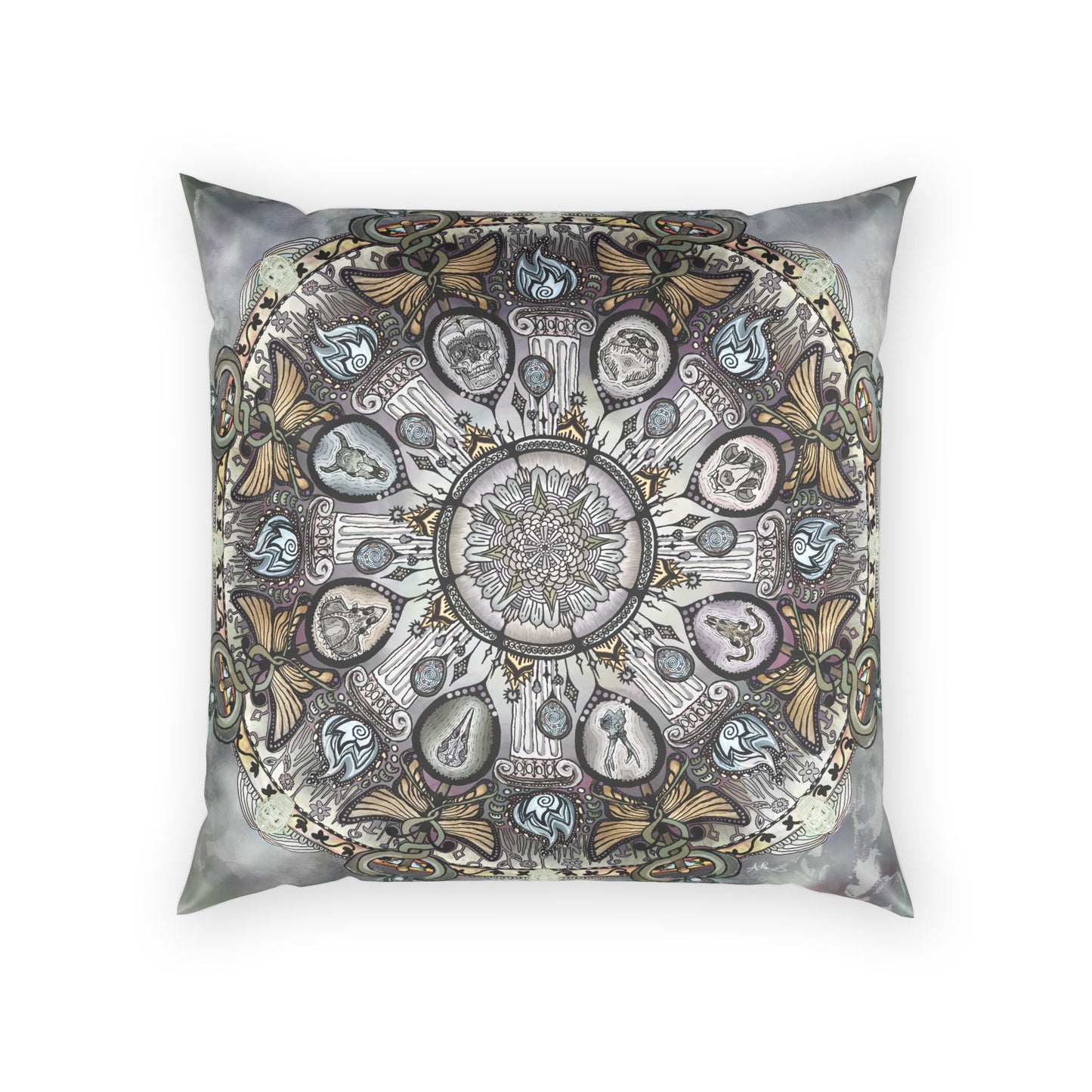 Pacio, Adam - Memento Mori Mandala - Poly Velvet Pillow