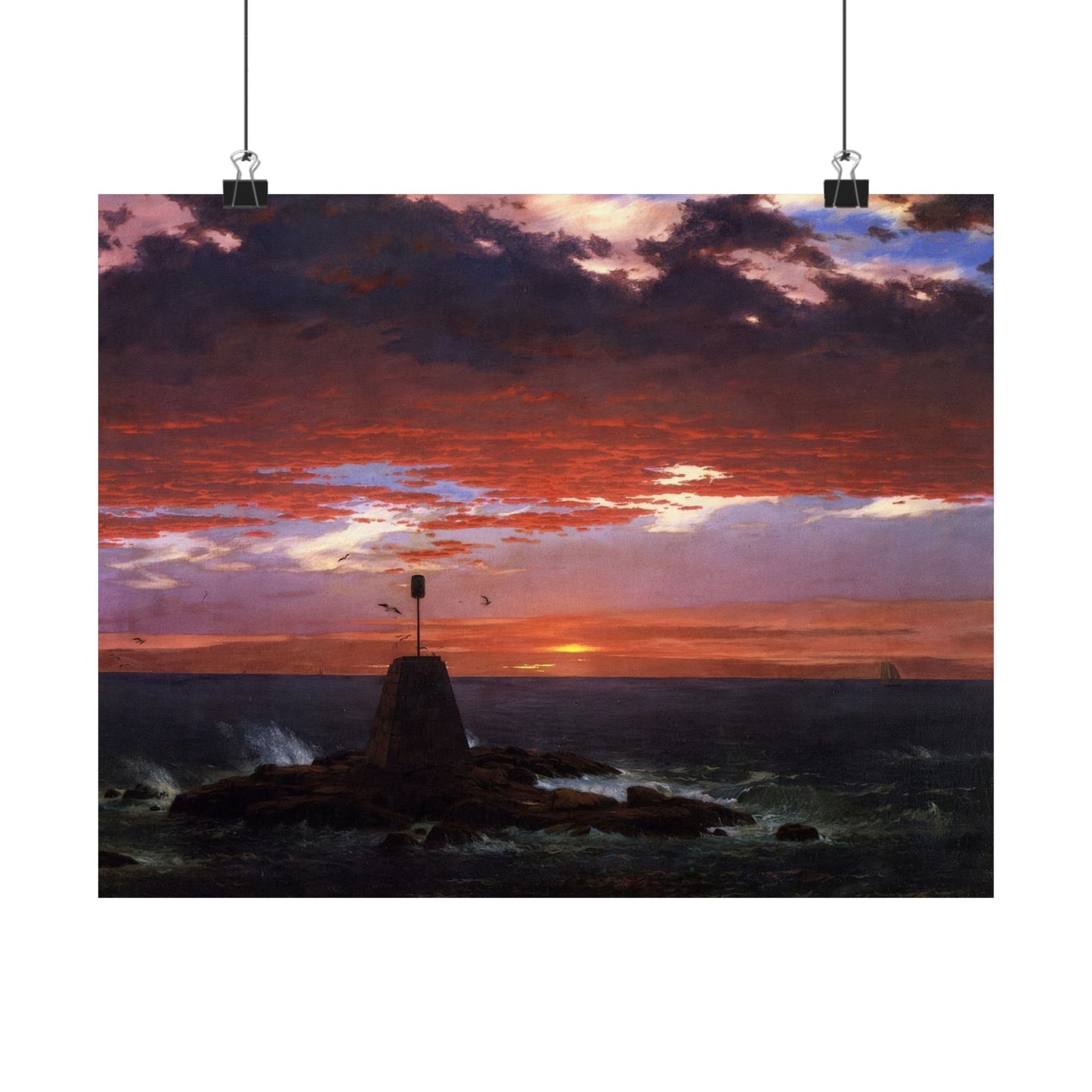Church, Frederic Edwin - Beacon, off Mount Desert Island  (1850) - Satin Posters