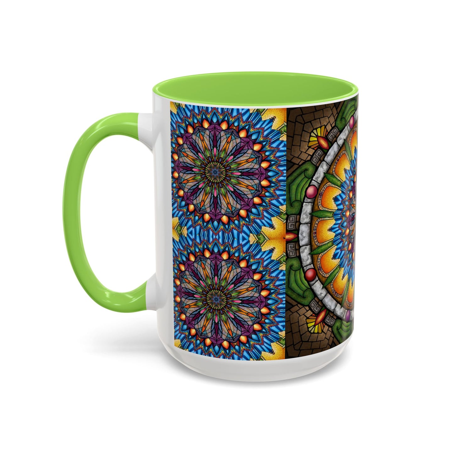 Pacio, Adam - Emerald Arrows Mandala - Colorful Accent Mugs