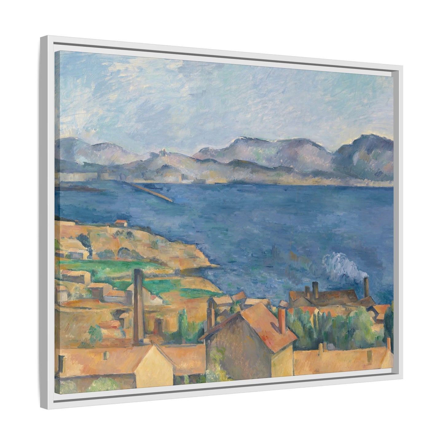 Cézanne, Paul - The Bay of Marseille, Seen from L'Estaque (1885) - Matte Canvas, Framed