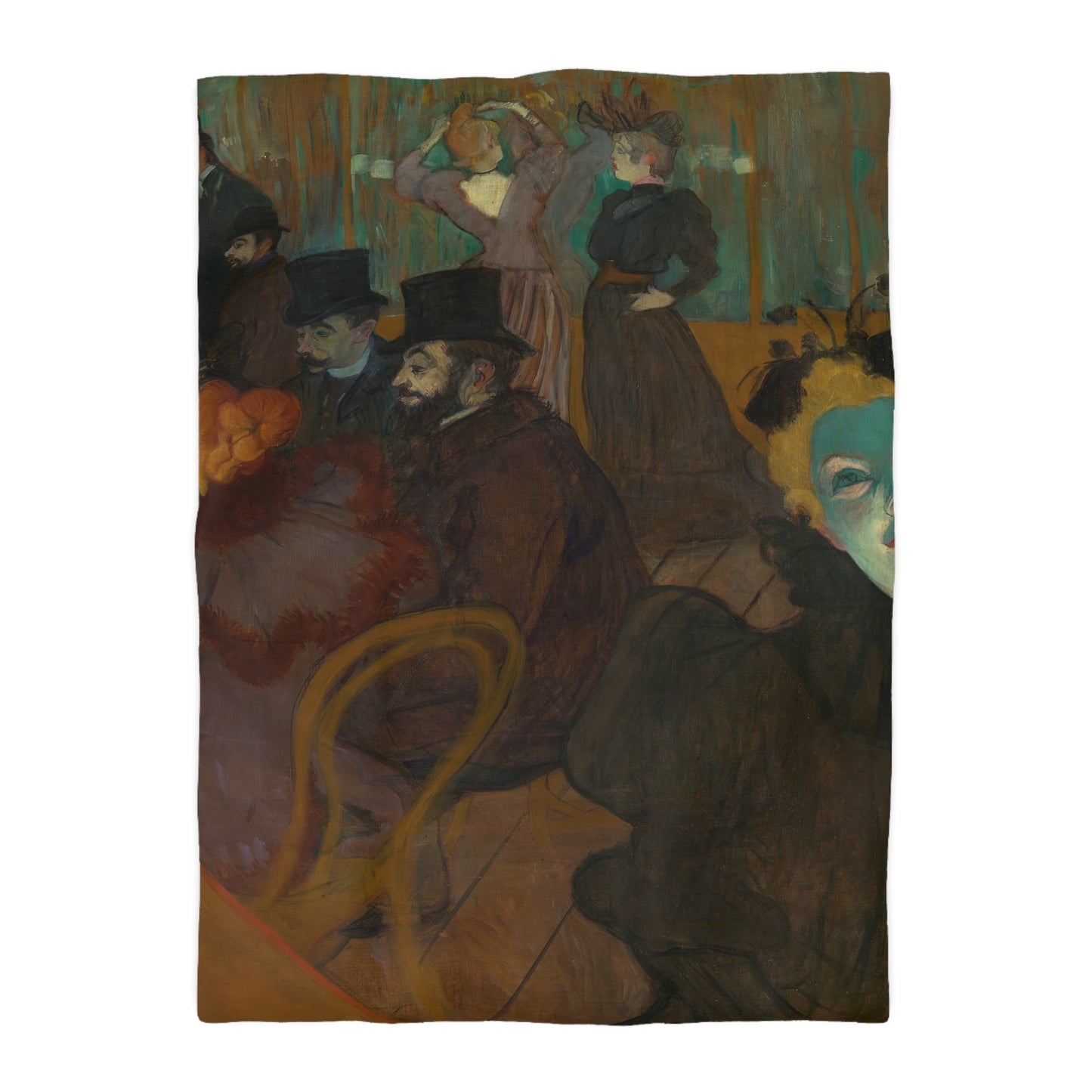 Toulouse-Lautrec, Henri - At the Moulin Rouge (1892) - Microfiber Duvet Cover