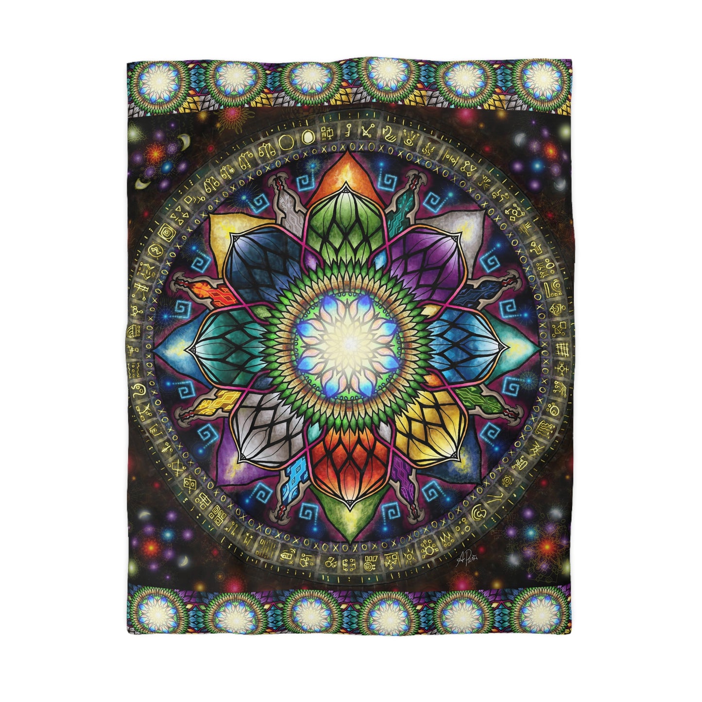 Mystic Jewel Mandala - Microfiber Duvet Cover