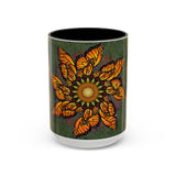 Monarch Butterfly Mandala - Colorful Accent Mugs