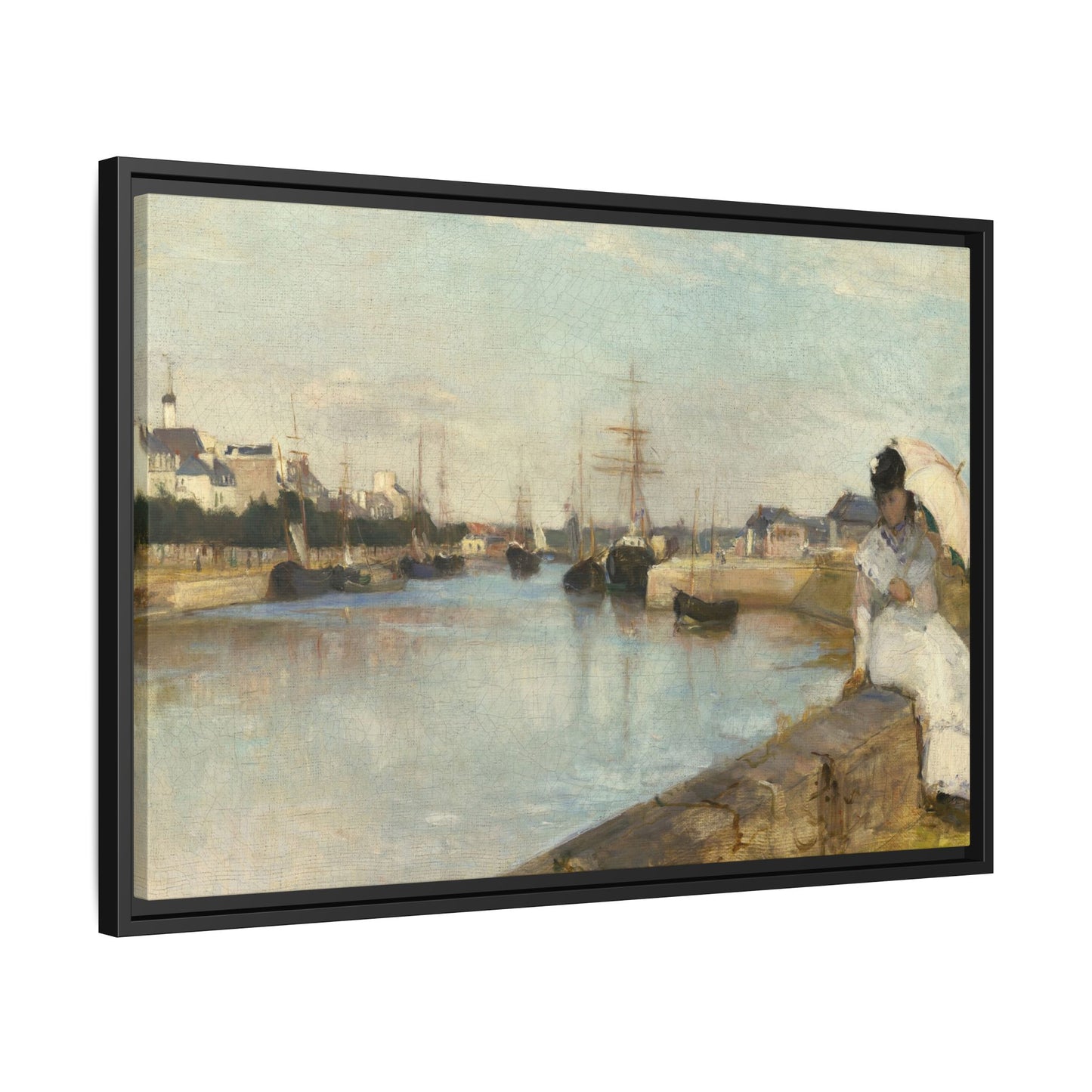 Morisot, Berthe - The Harbor at Lorient (1869) - Matte Canvas, Framed