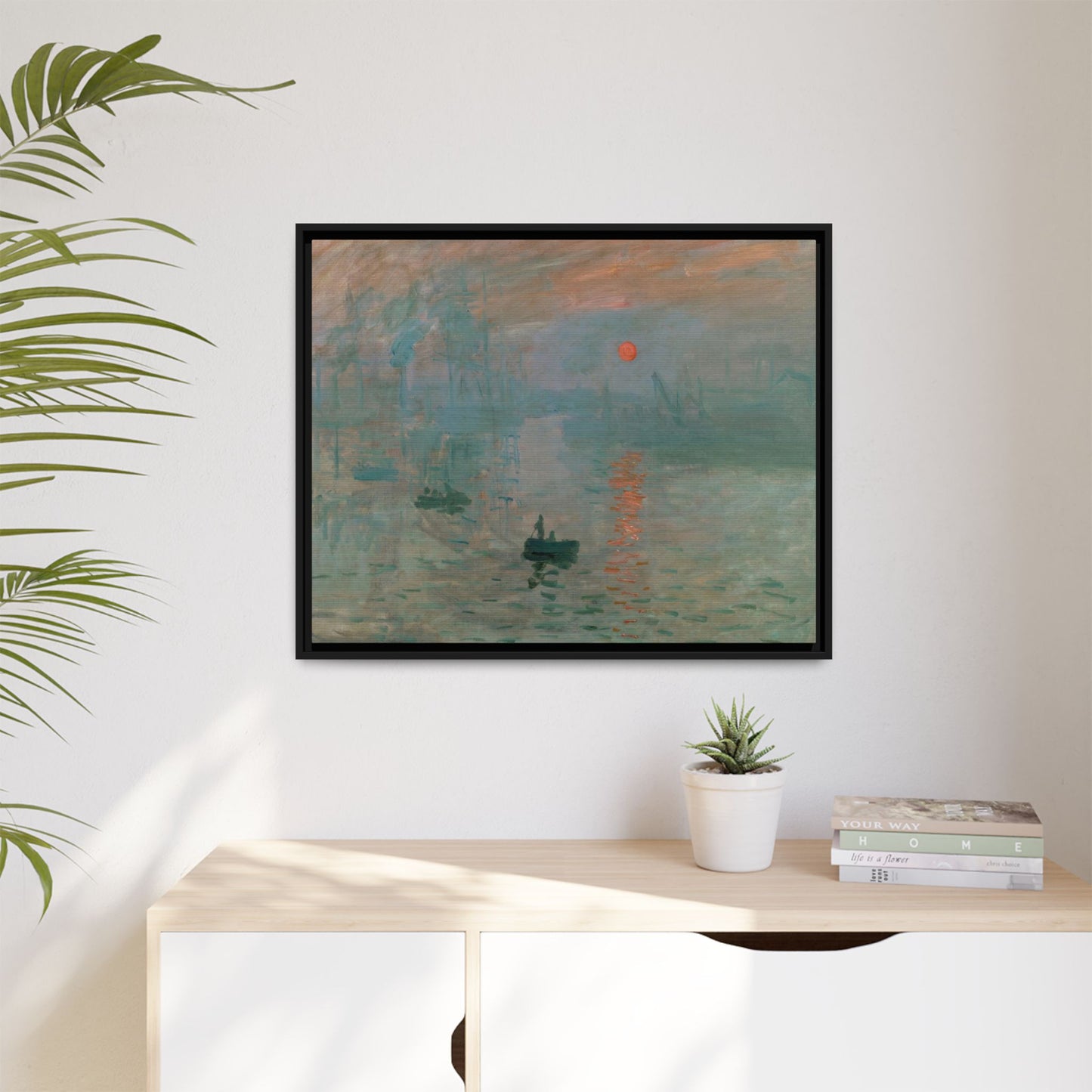 Monet, Claude - Impression, Sunrise (1872) - Matte Canvas, Framed
