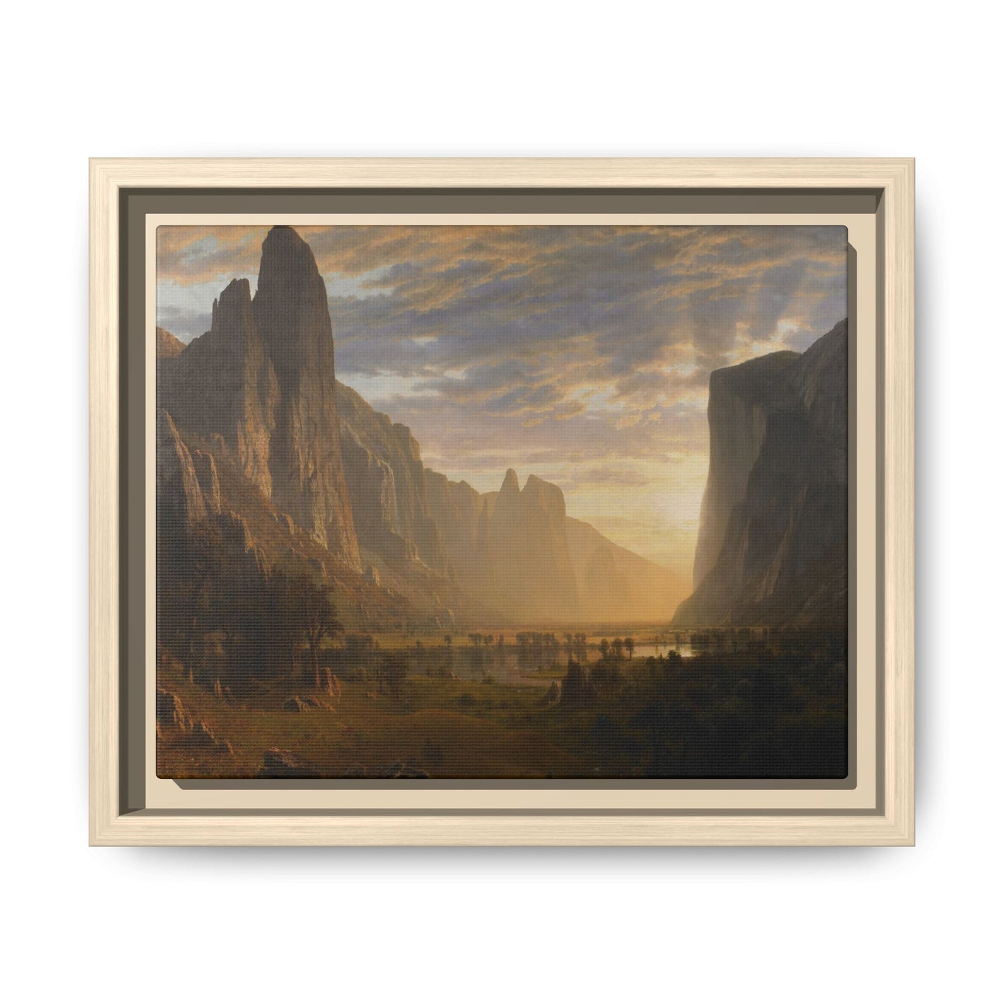 Bierstadt, Albert - Looking Down Yosemite Valley (1865) - Matte Canvas, Framed