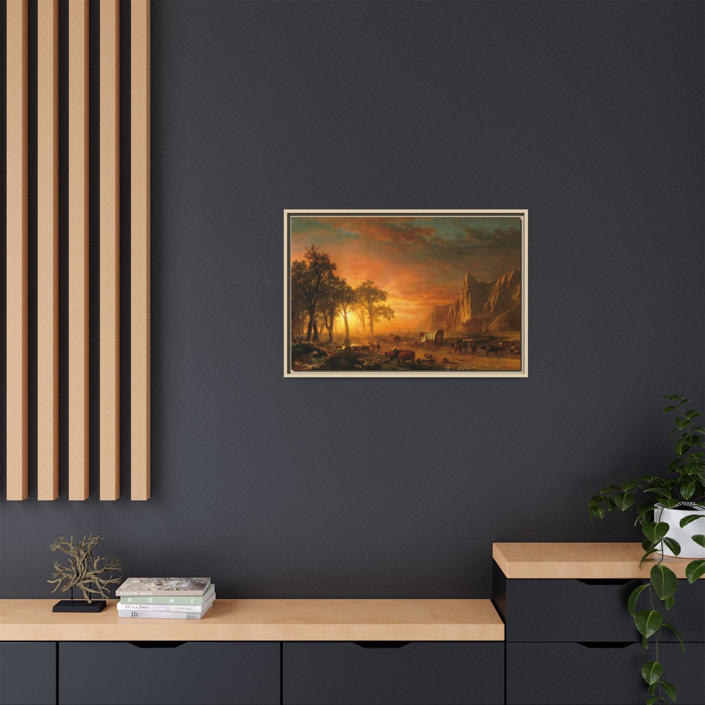 Bierstadt, Albert - Emigrants Crossing the Plains (1867) - Matte Canvas, Framed