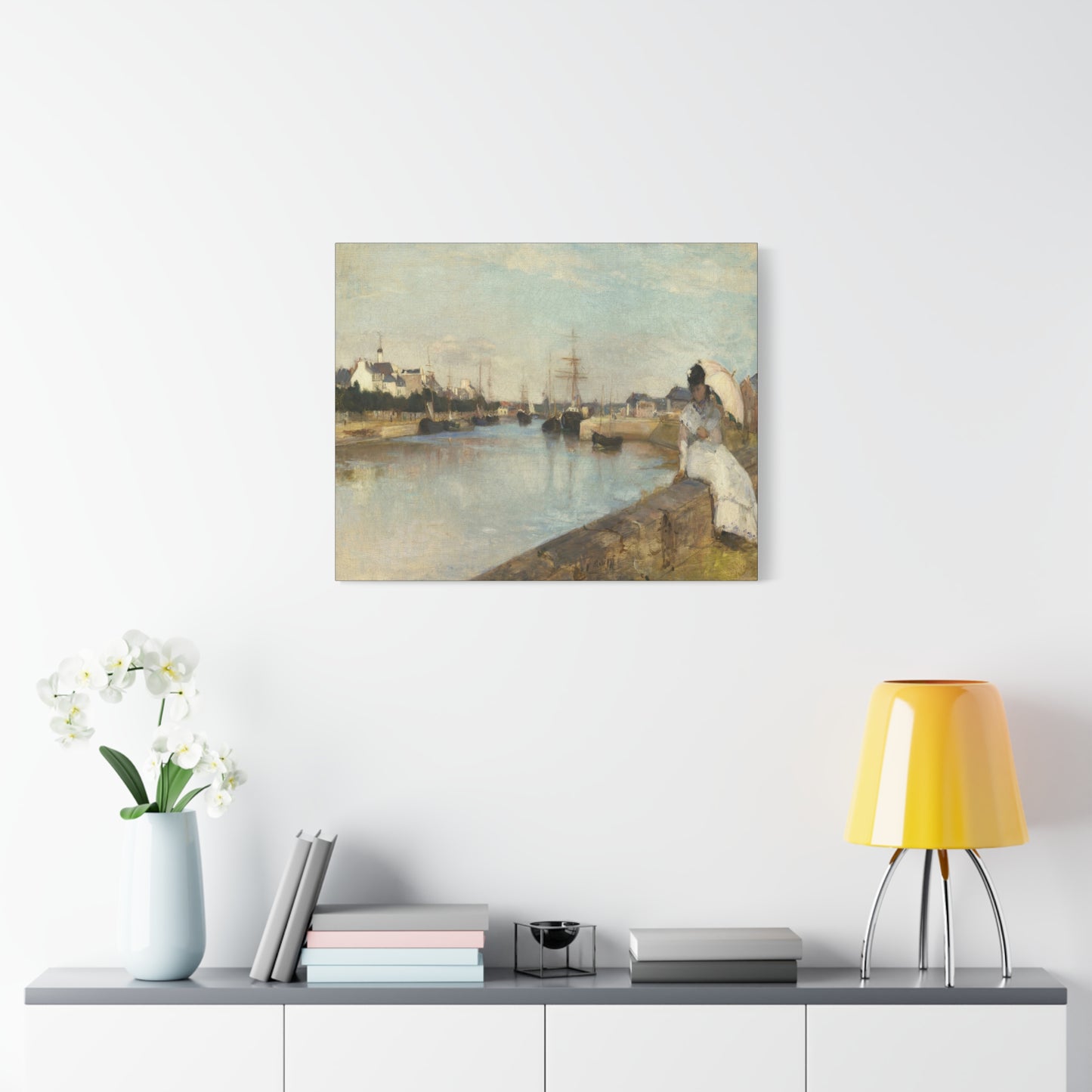 Morisot, Berthe - The Harbor at Lorient (1869) - Canvas Block, unframed