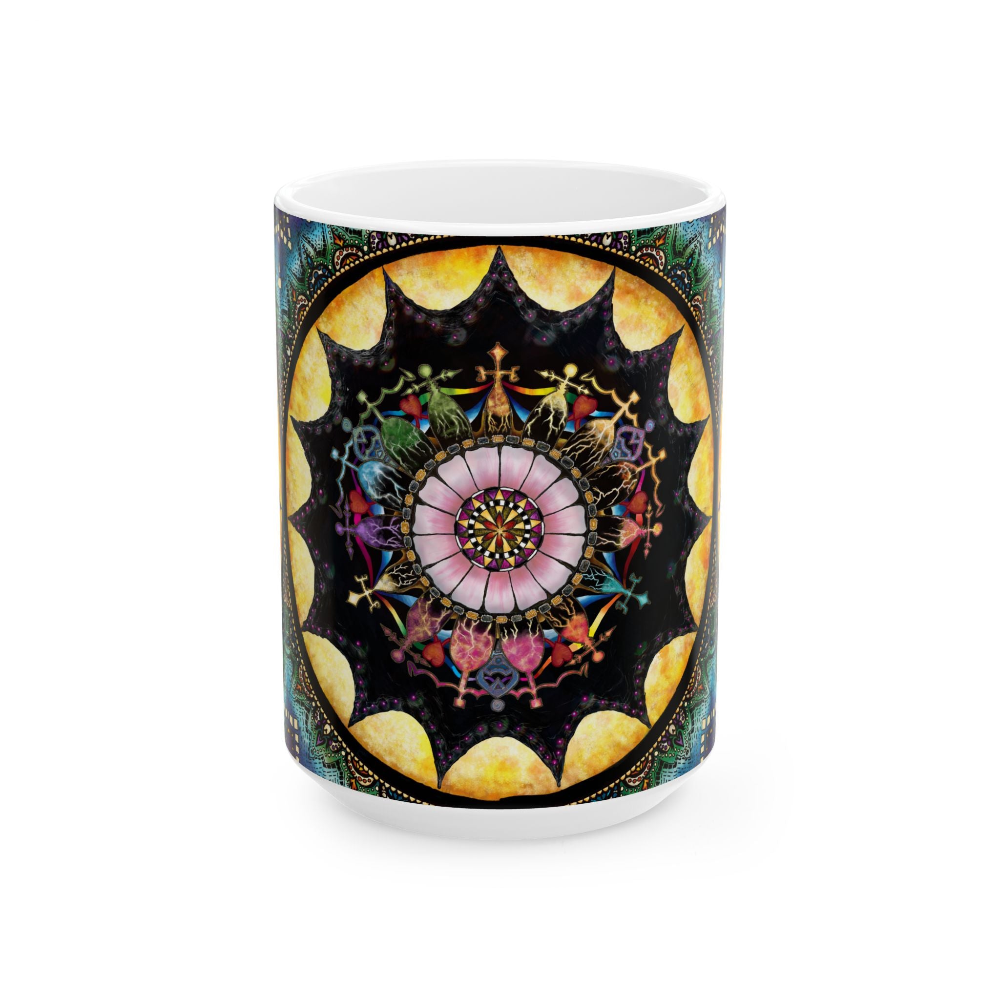 Obsidian Grandmothers Mandala - Ceramic Mug