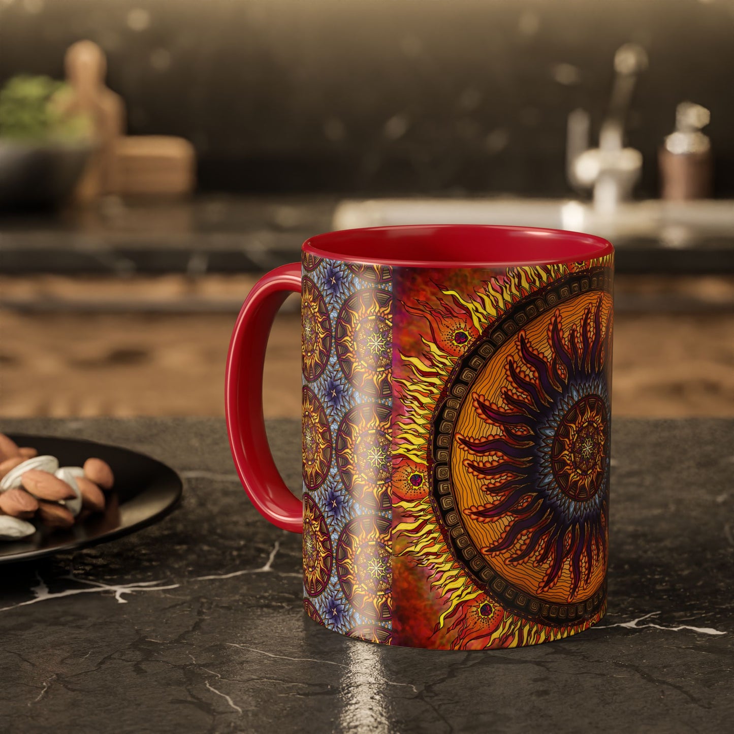 Pacio, Adam - Solar Disc Mandala - Colorful Accent Mugs